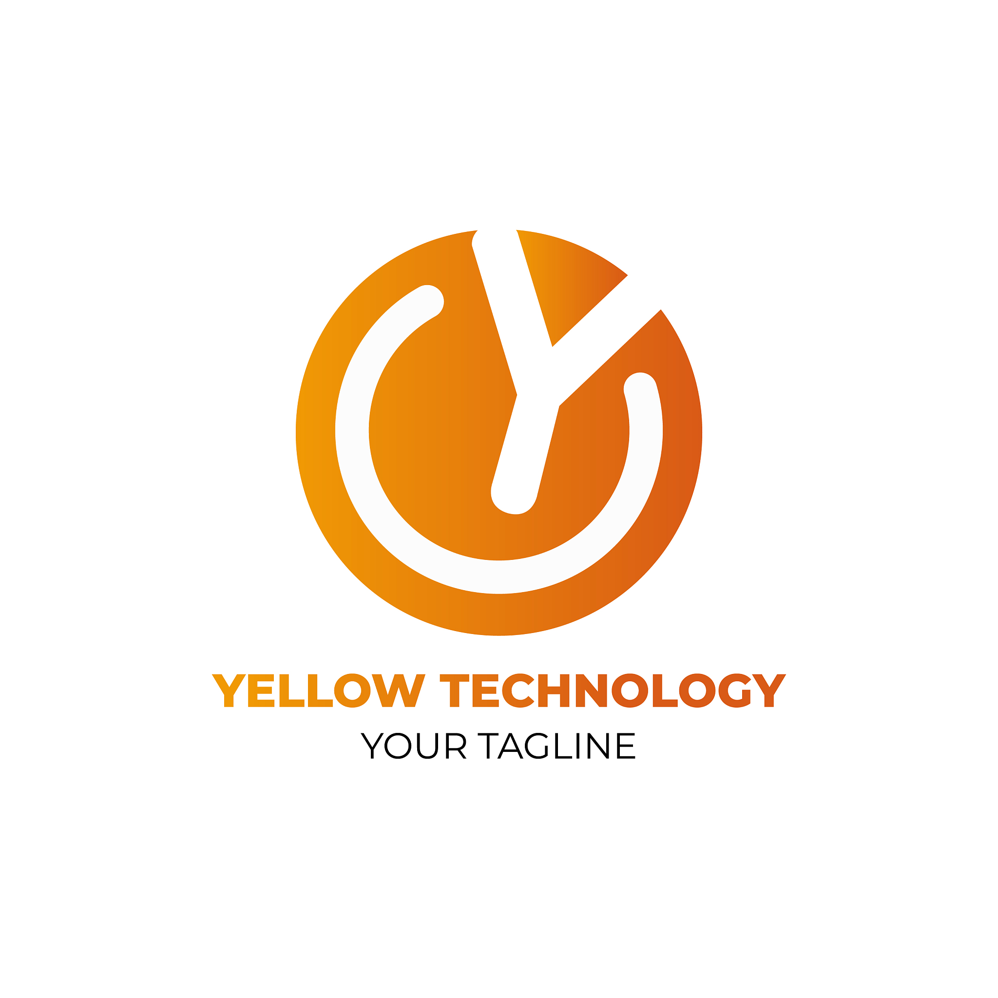 letter y logo or power button technology icon y