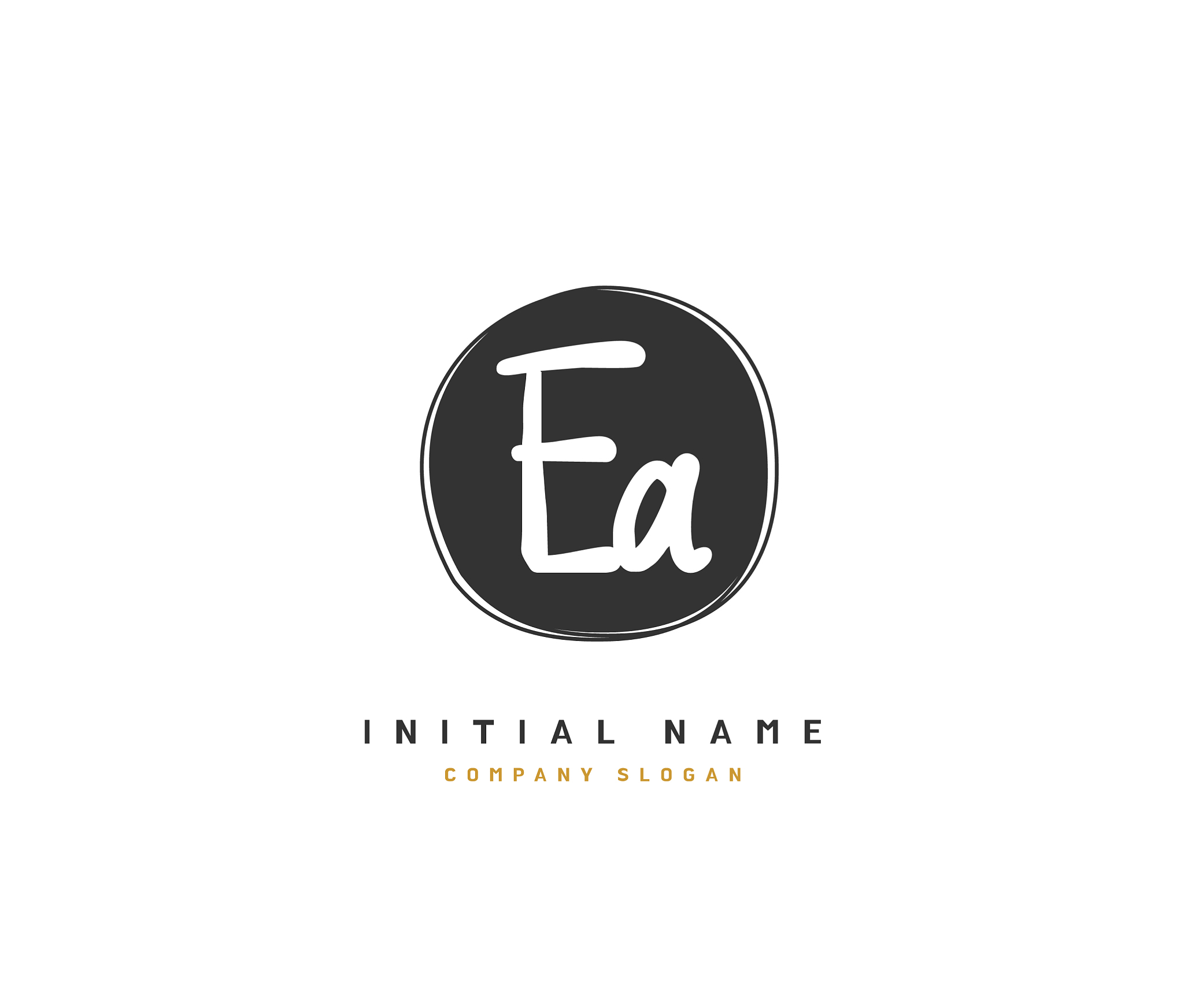 e a ea beauty initial logo handwriting logo of