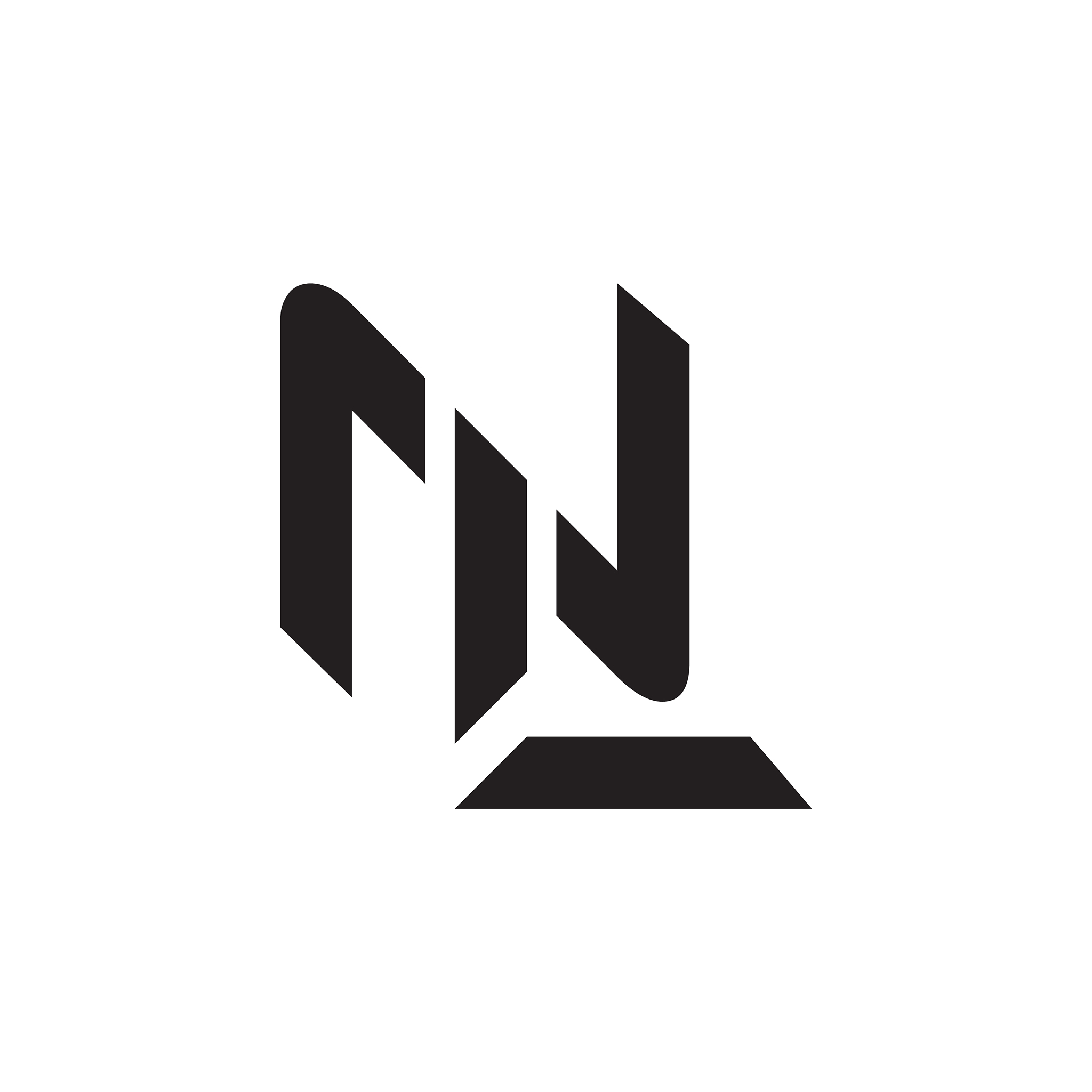 initial letter nl logo design template creative