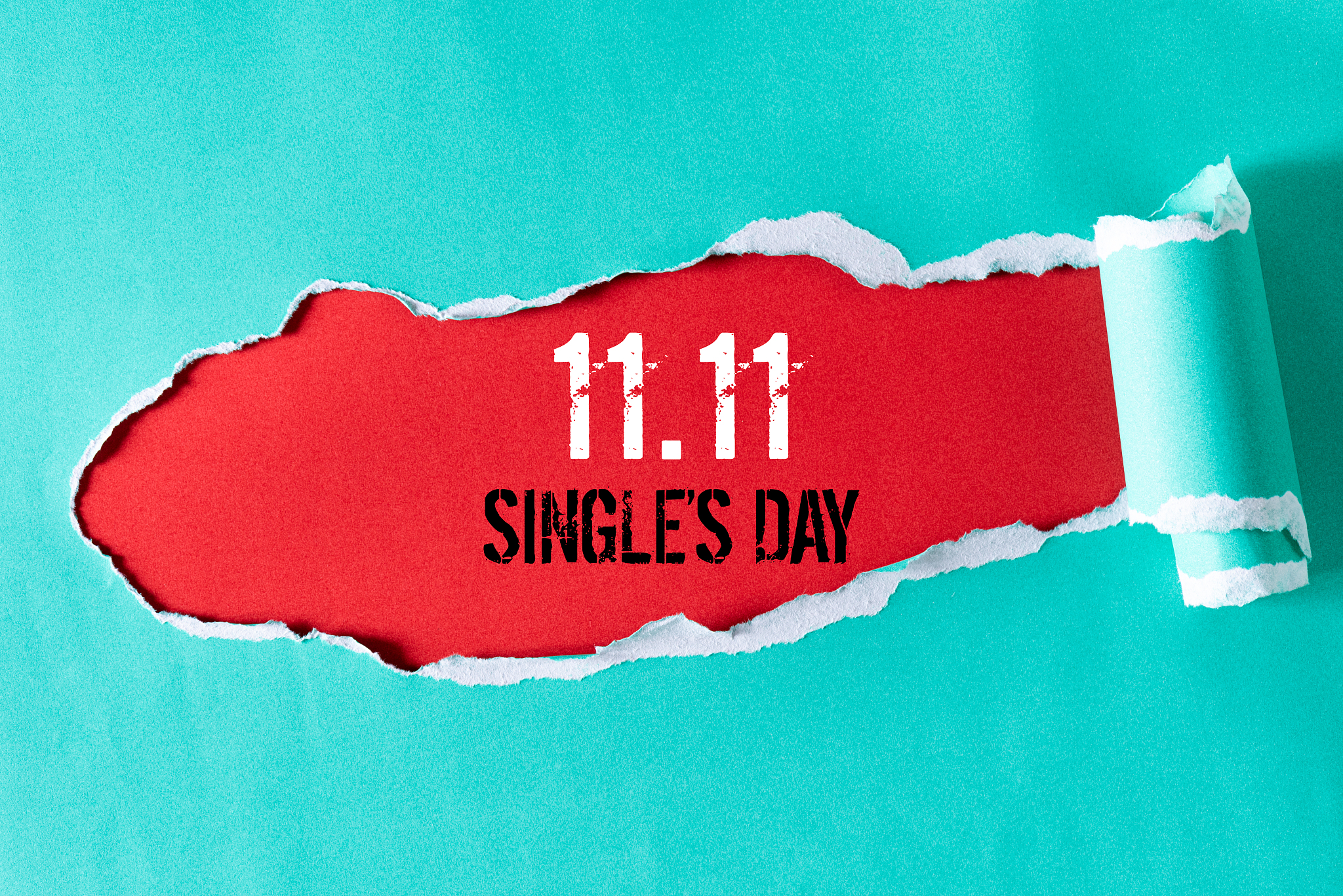 online shopping of china, 11.11 single's day sale concept. top v