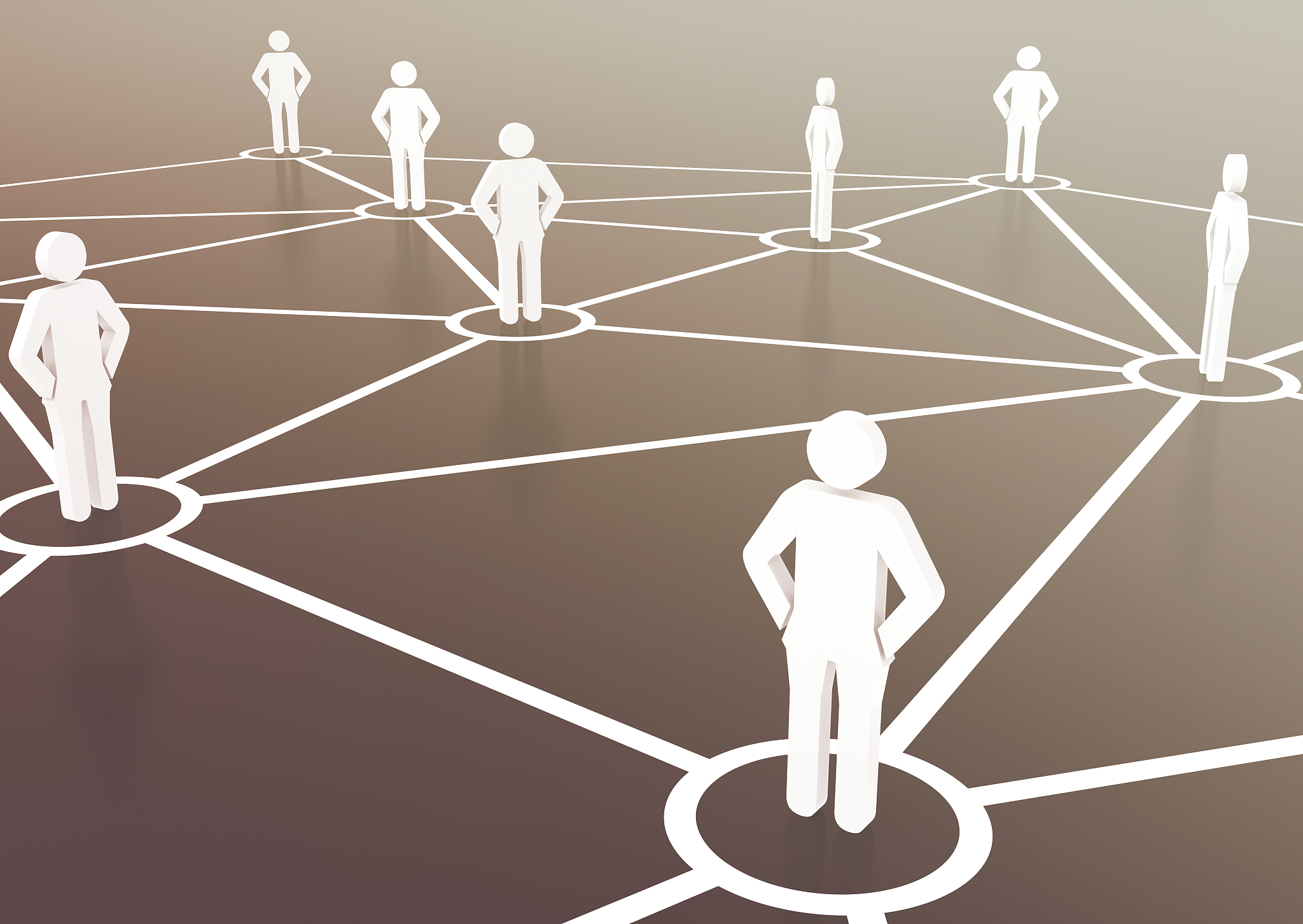 group of people talking in social business network