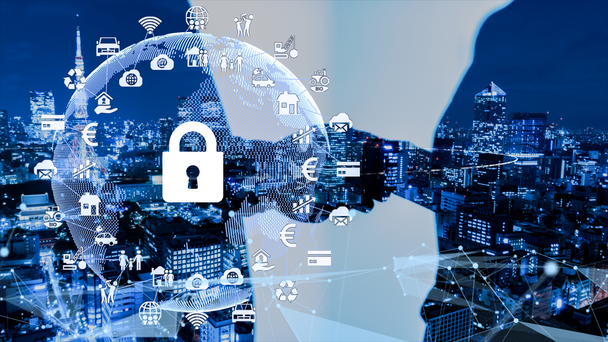 5g and ai technology, global communication network concept.