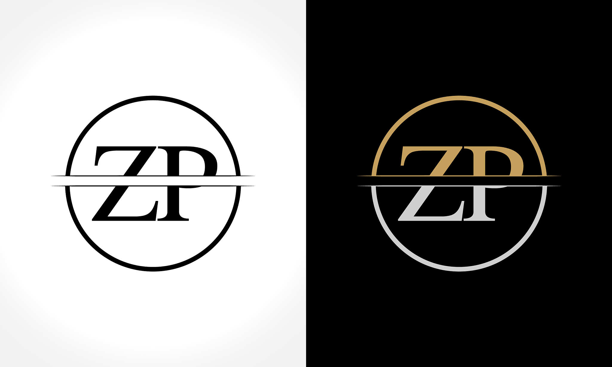 initial zp logo design template creative letter
