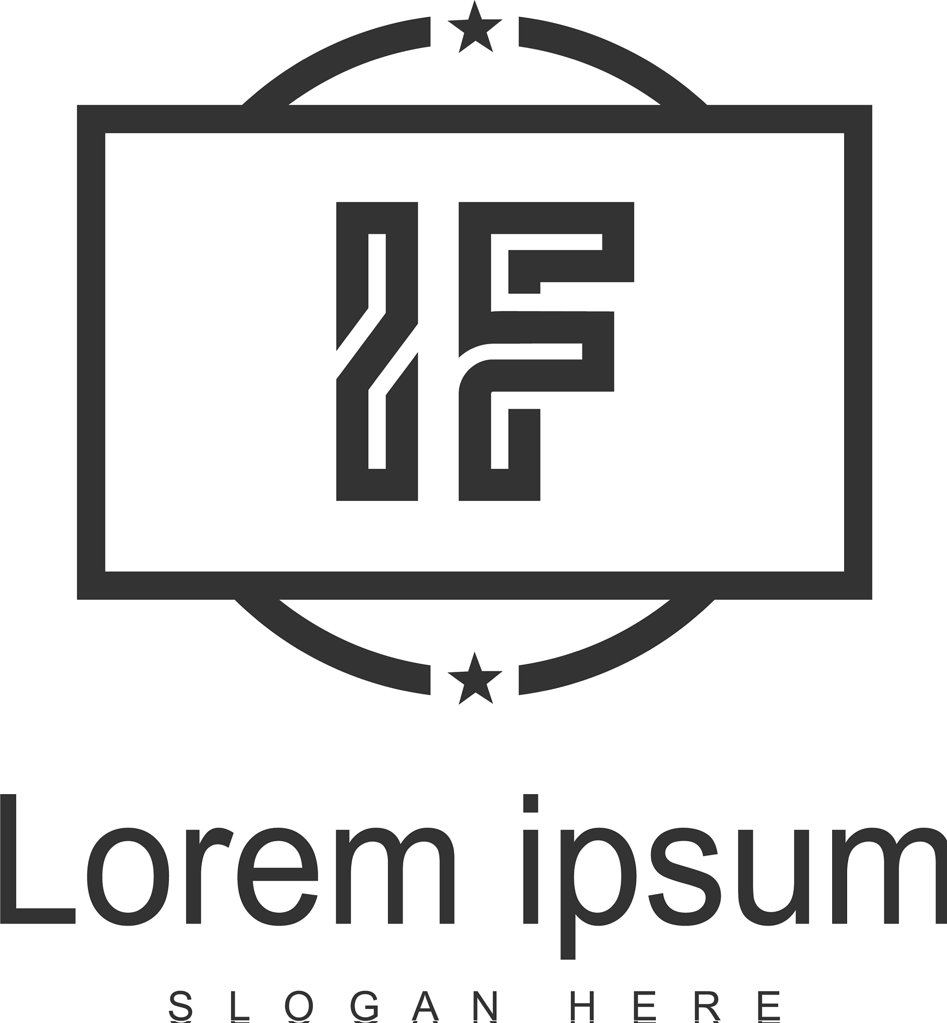 initial if logo template with modern frame