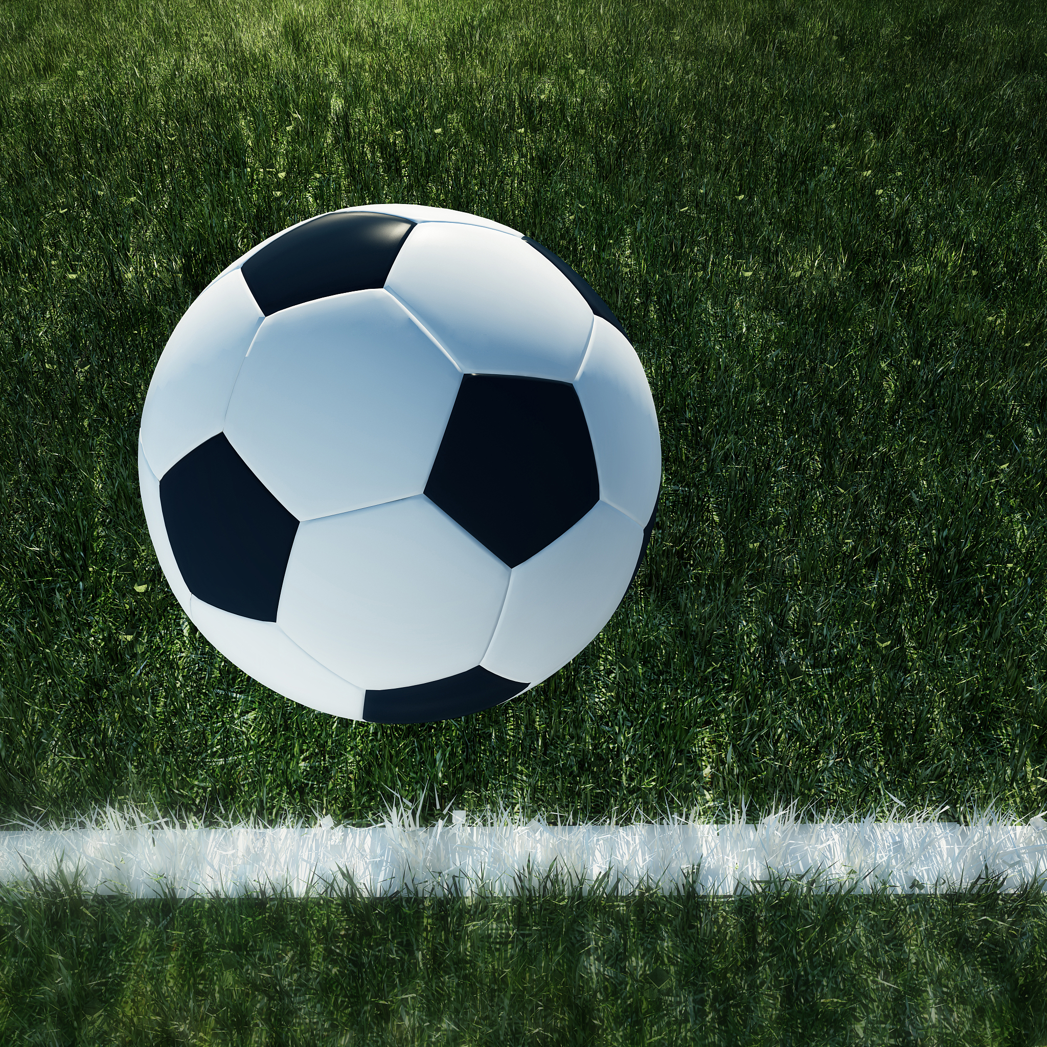 soccer ball on the field.