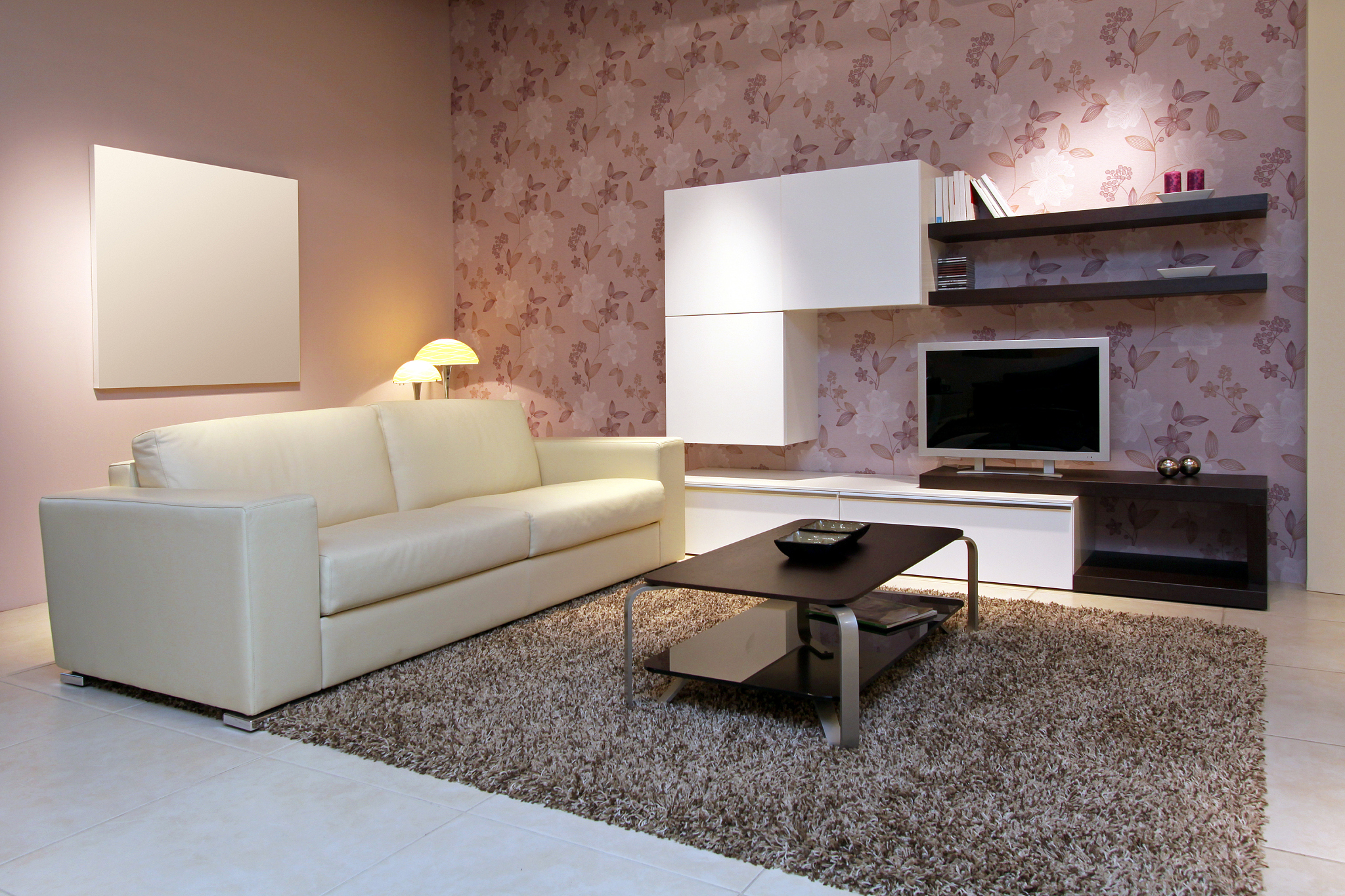 pink living room