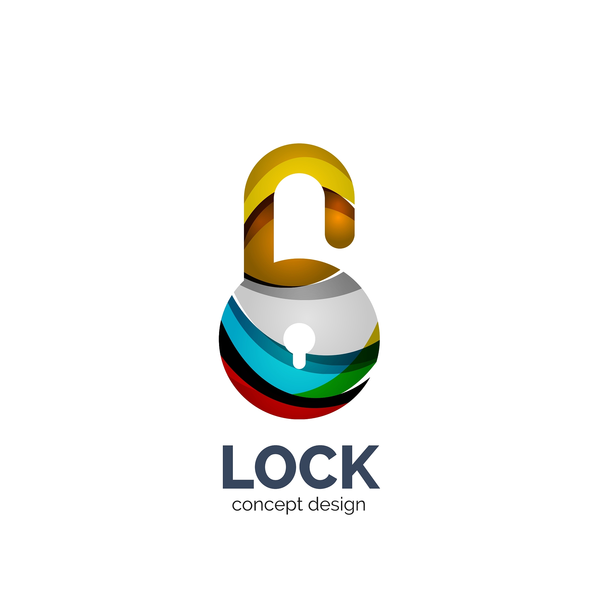 creative abstract lock logo created with
