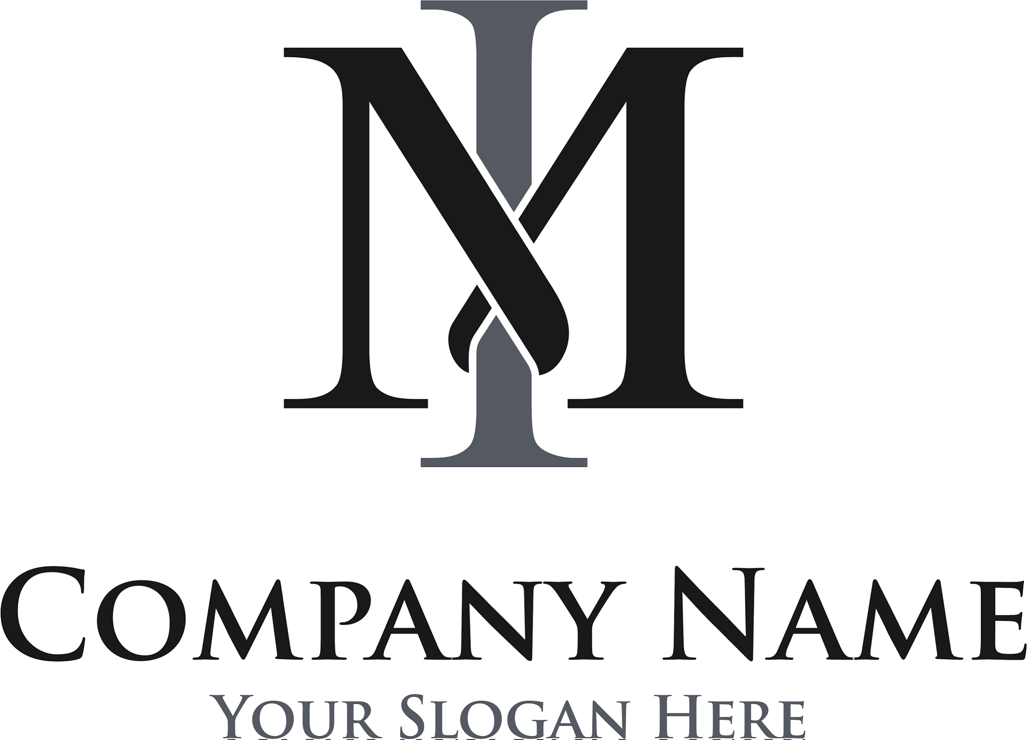 initial letter mi logo design