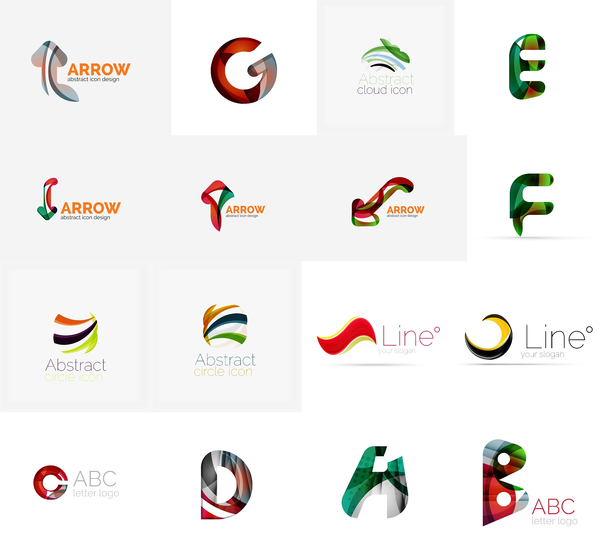 set of universal company logo ideas business icon