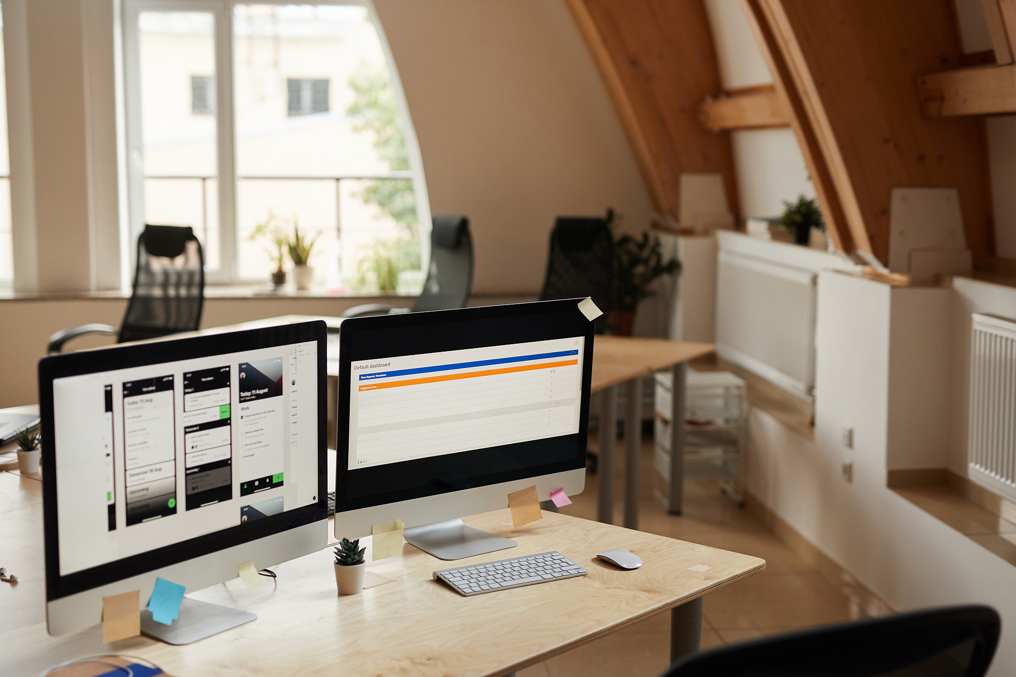 modern office with computers