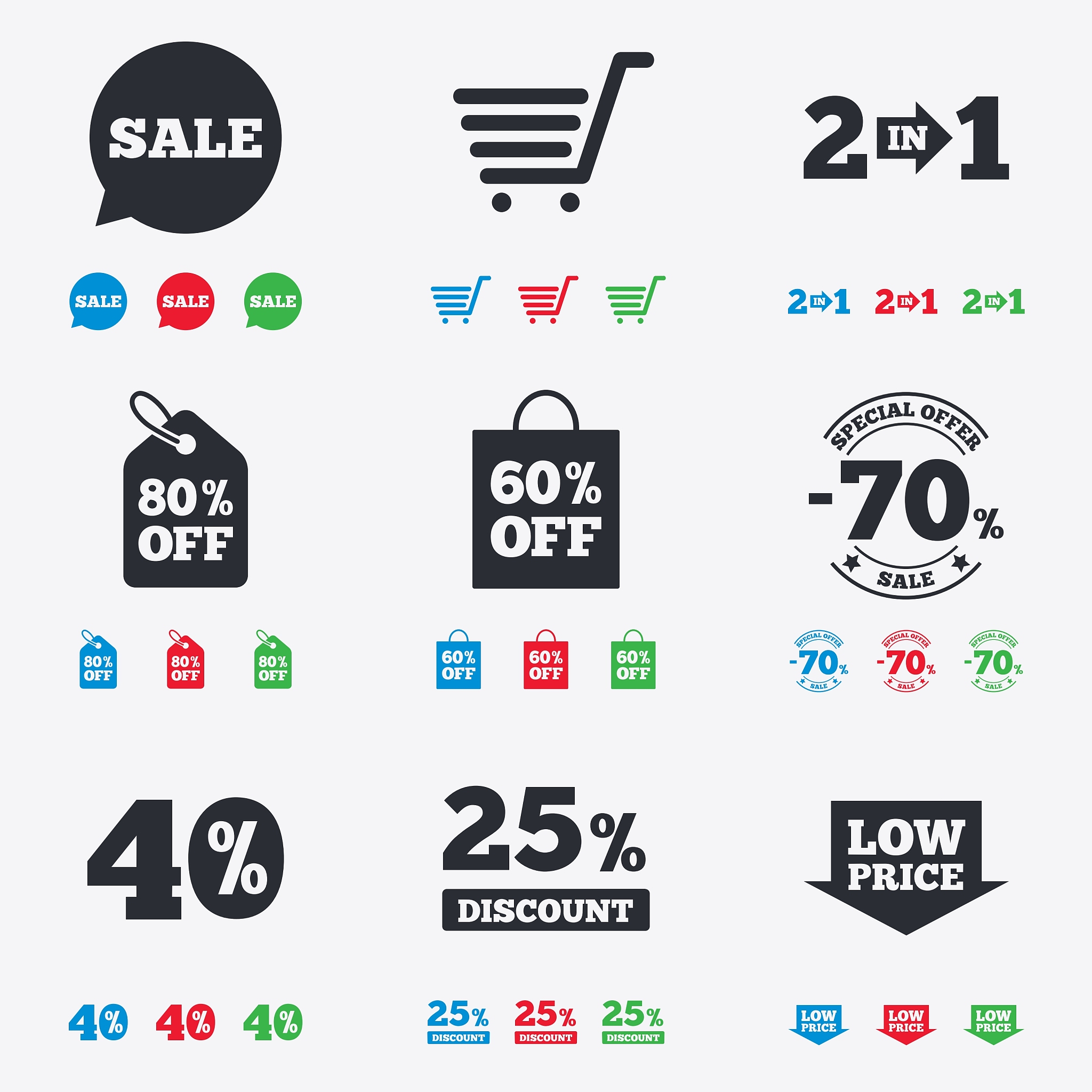 sale discounts icon shopping deal signs