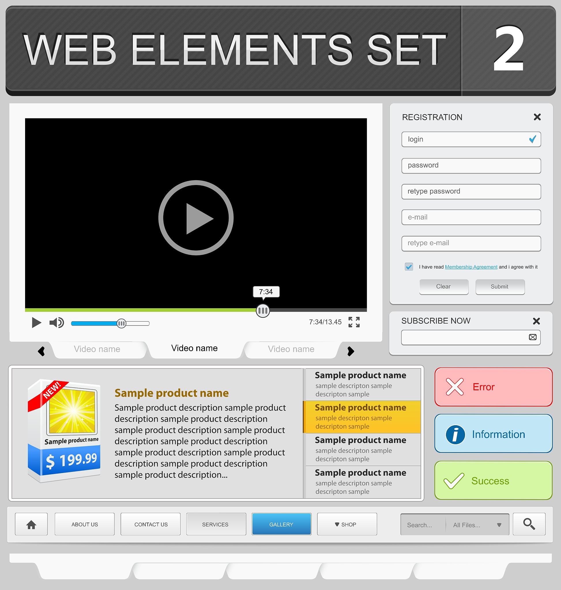 web elements set 2