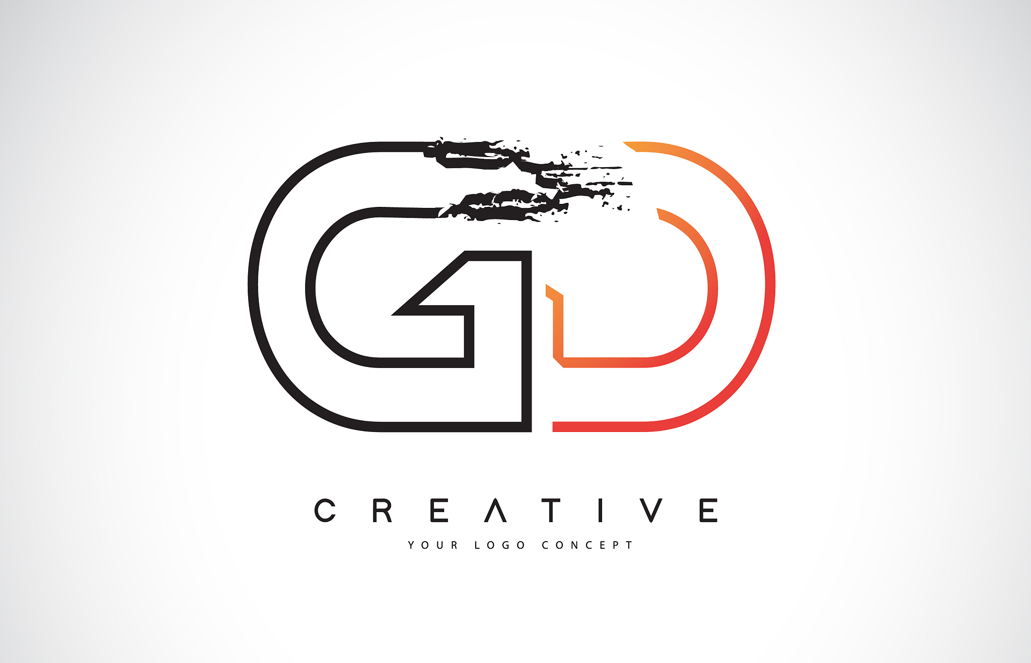 gd creative modern logo design with orange and