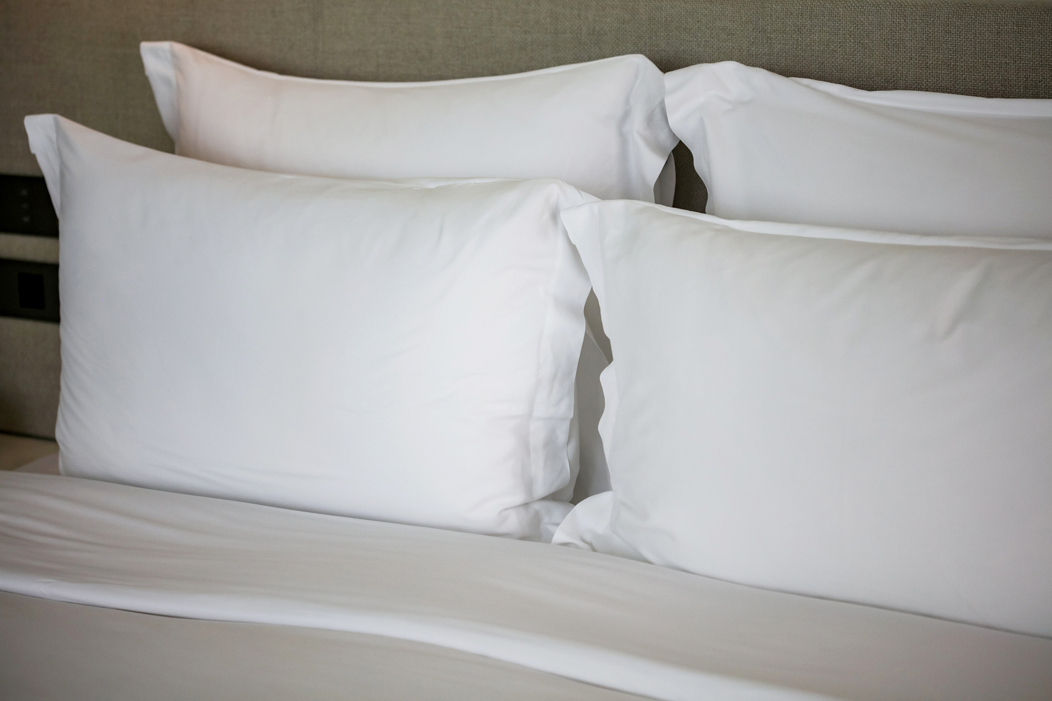 pillows on bed