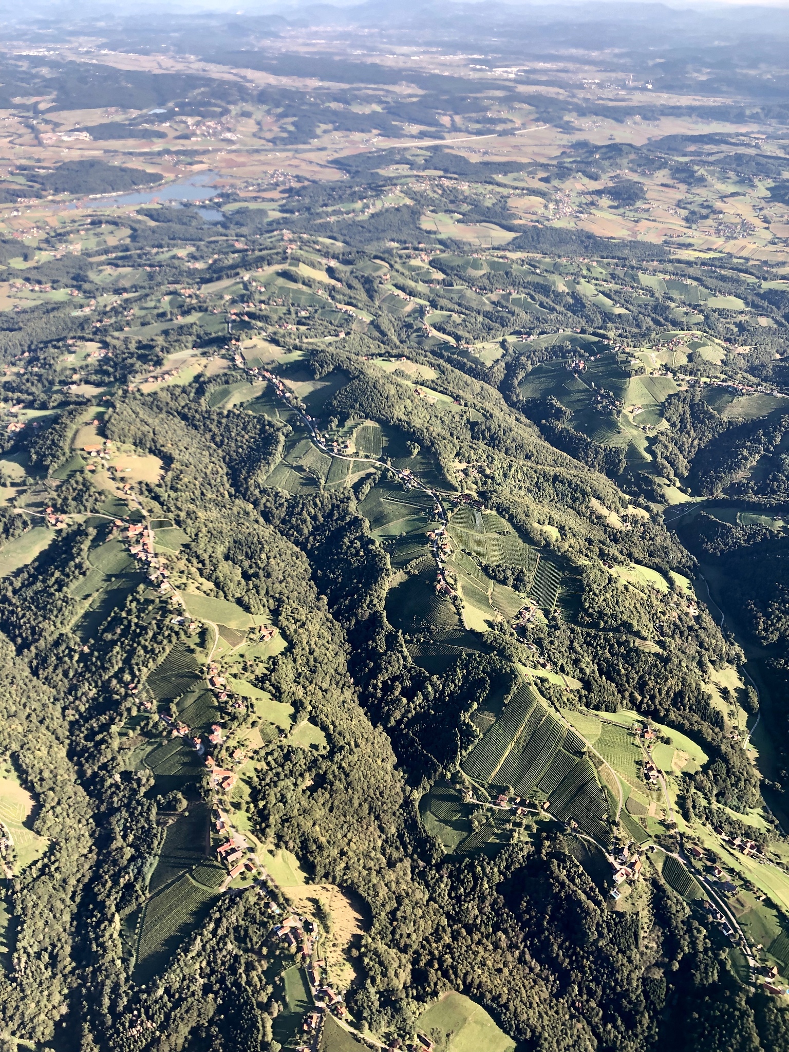 aerial view of agricultural landscape