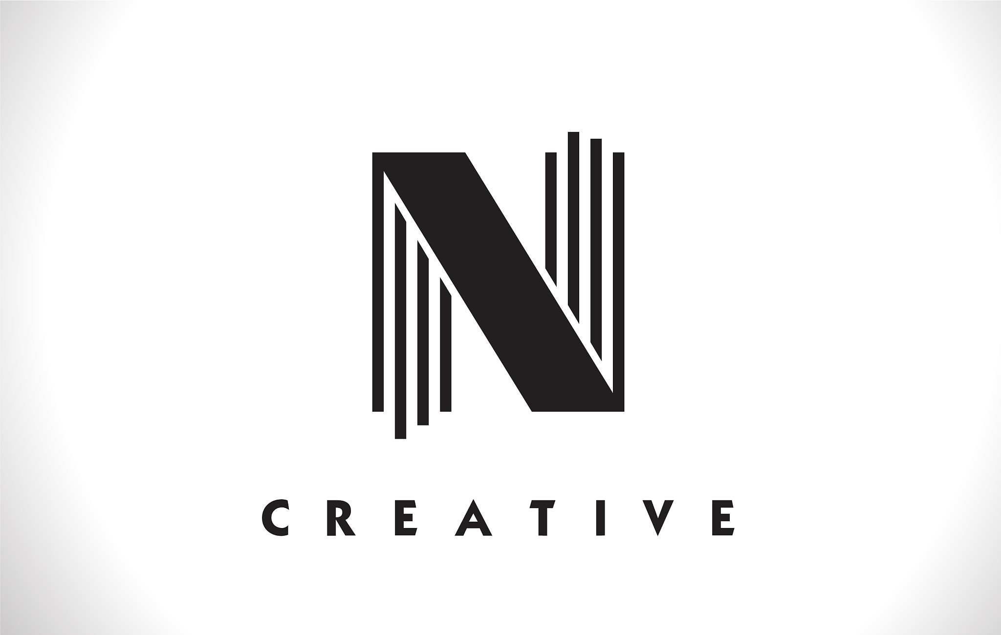n logo letter with black lines design line letter