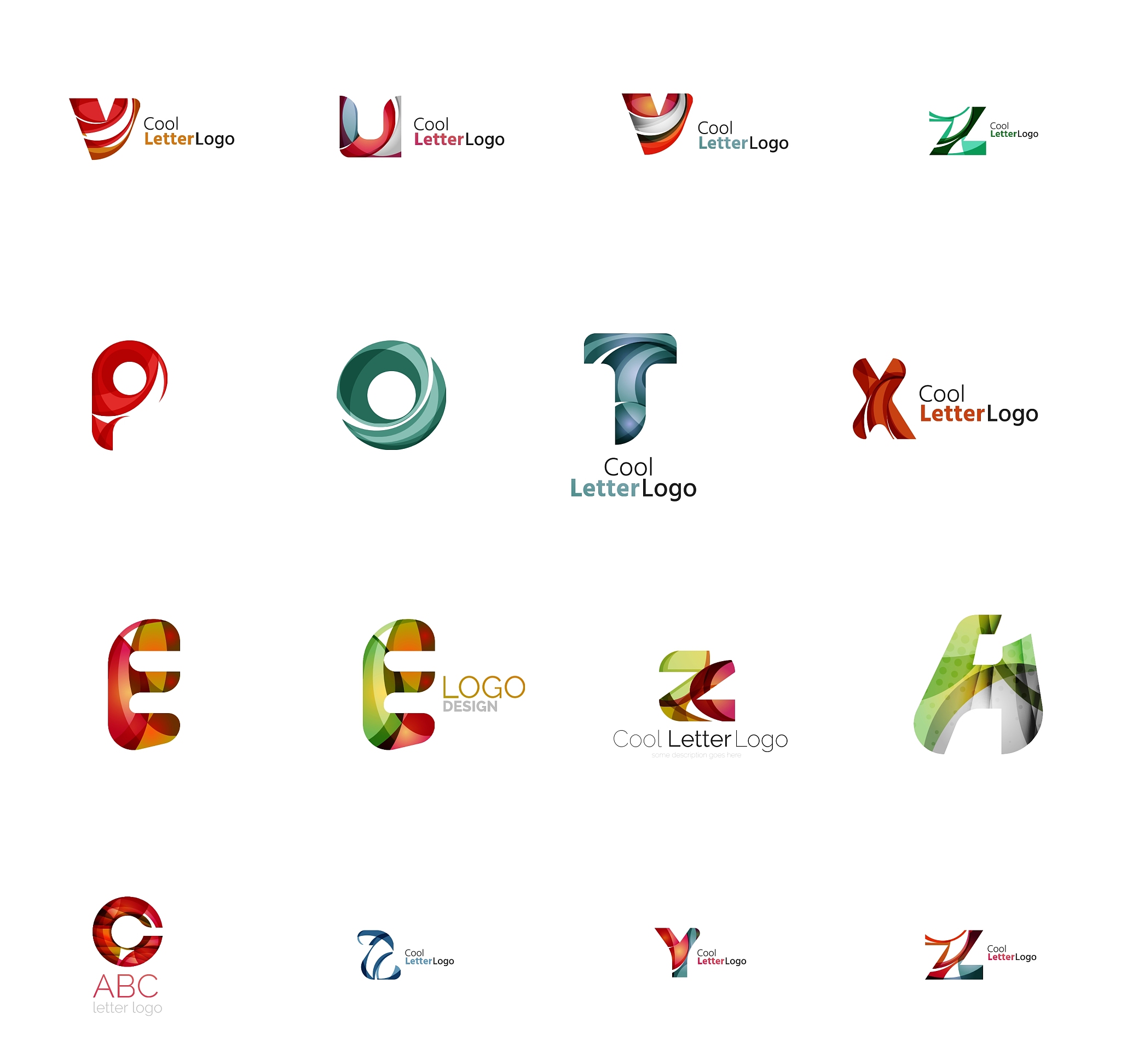 set of universal company logo ideas business icon
