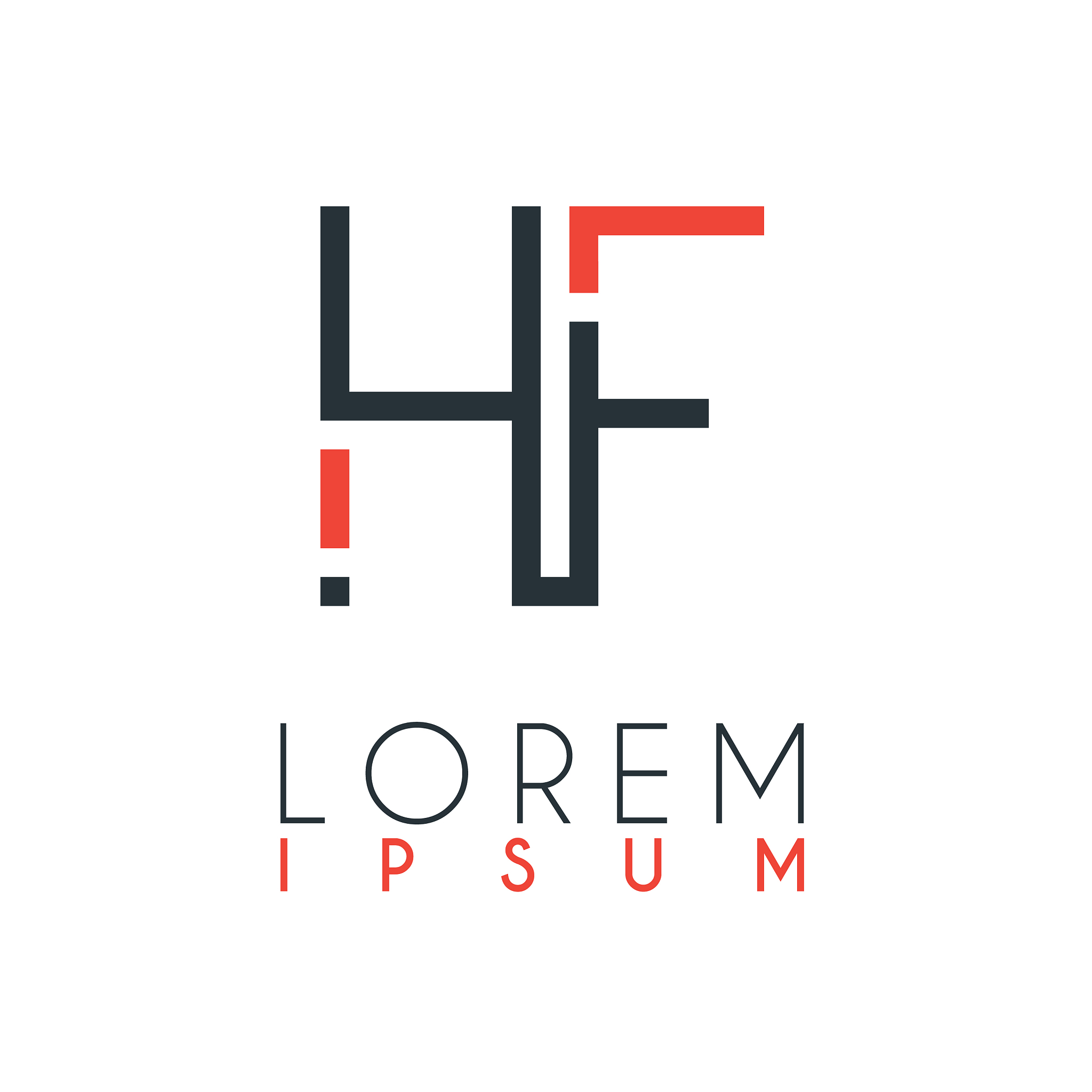 the logo between letter h and letter f or hf