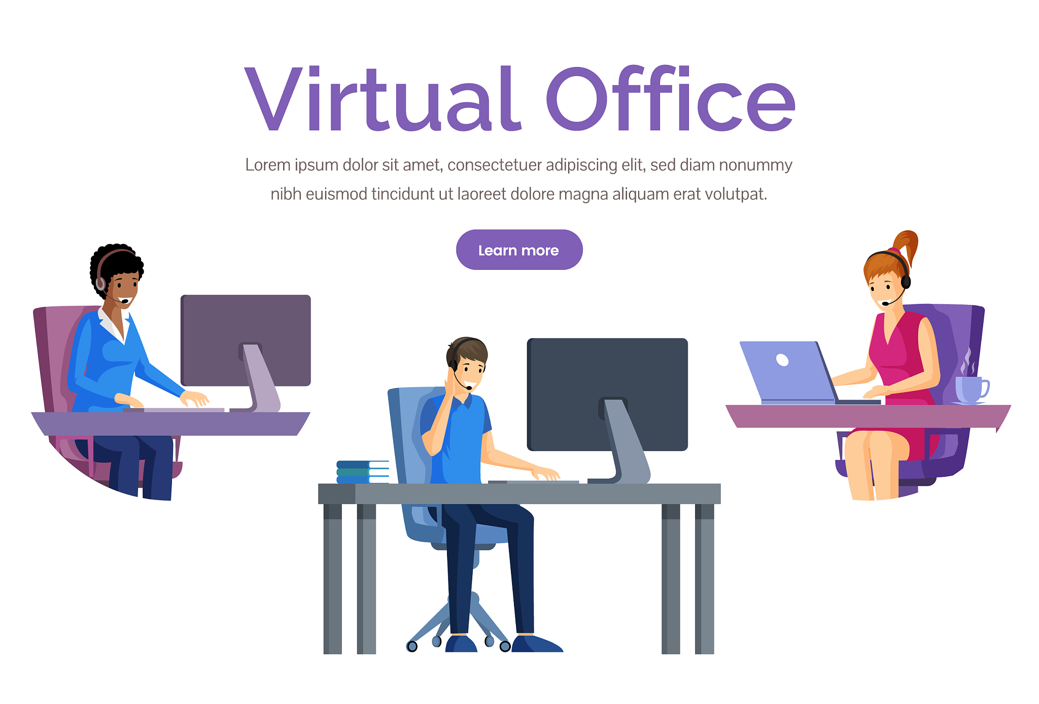 virtual office web banner template support