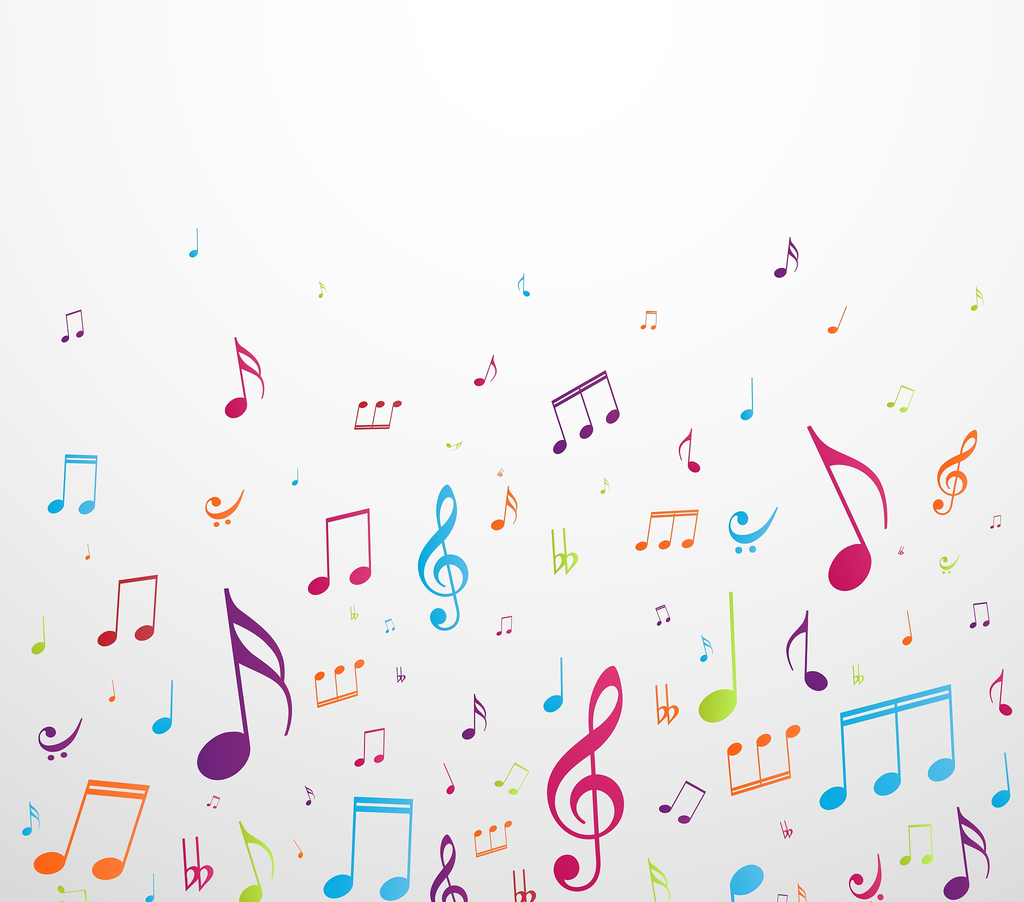 colorful music notes background