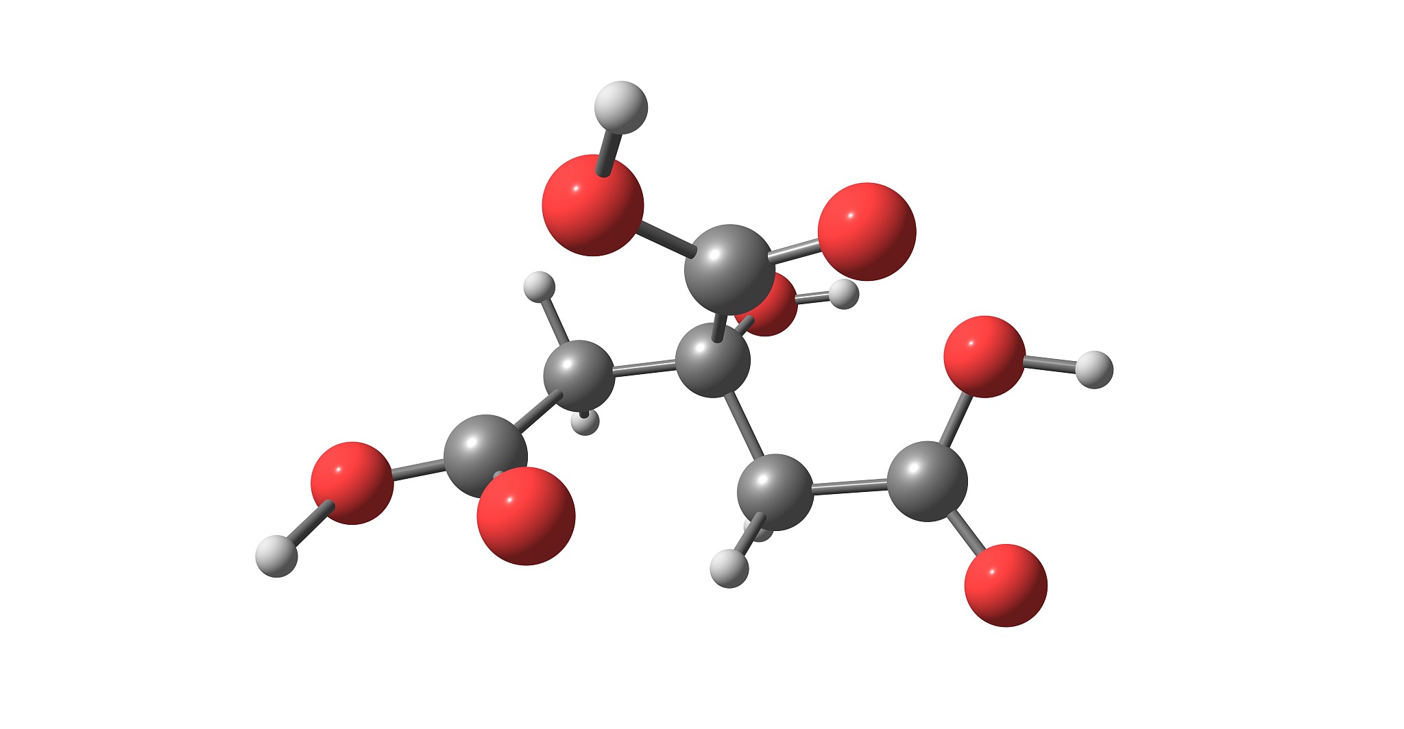citric acid molecular structure isolated on white