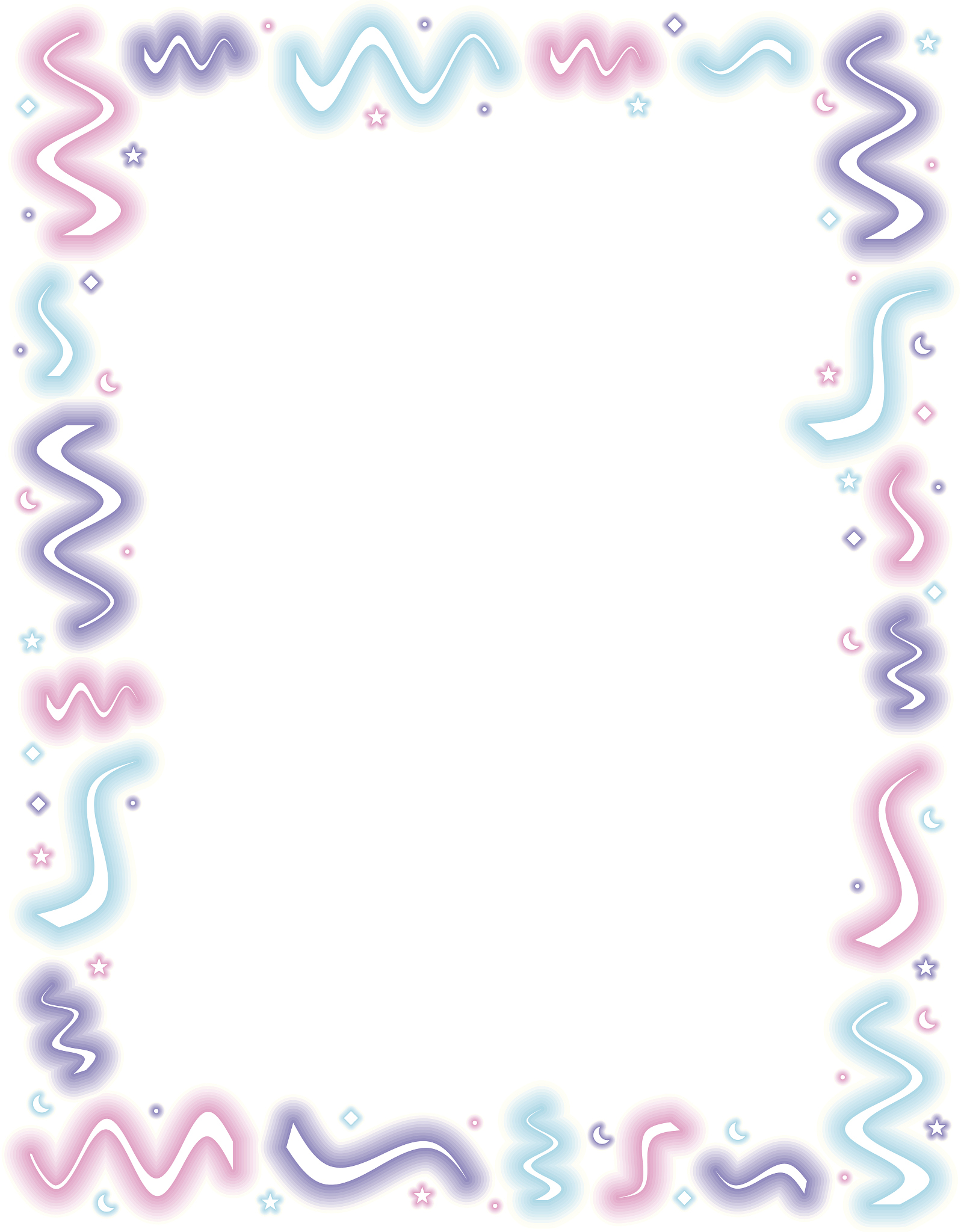 border, glowing confetti and streamers  color  also available in