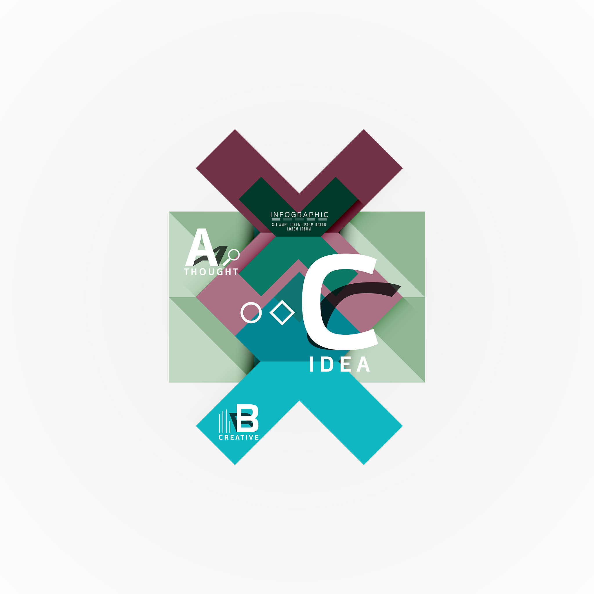 vector infographic options banner, paper style design