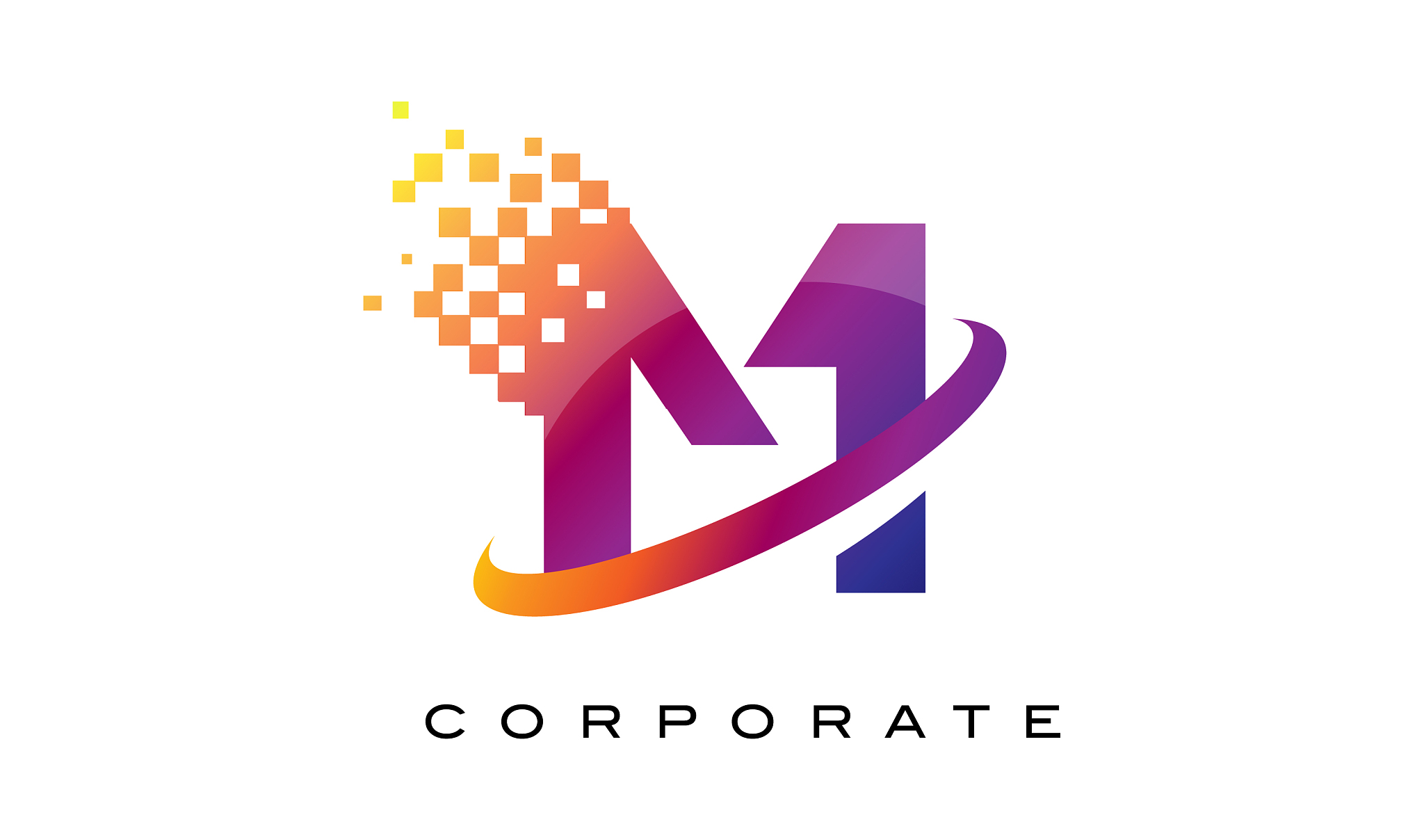 letter m colourful rainbow logo design
