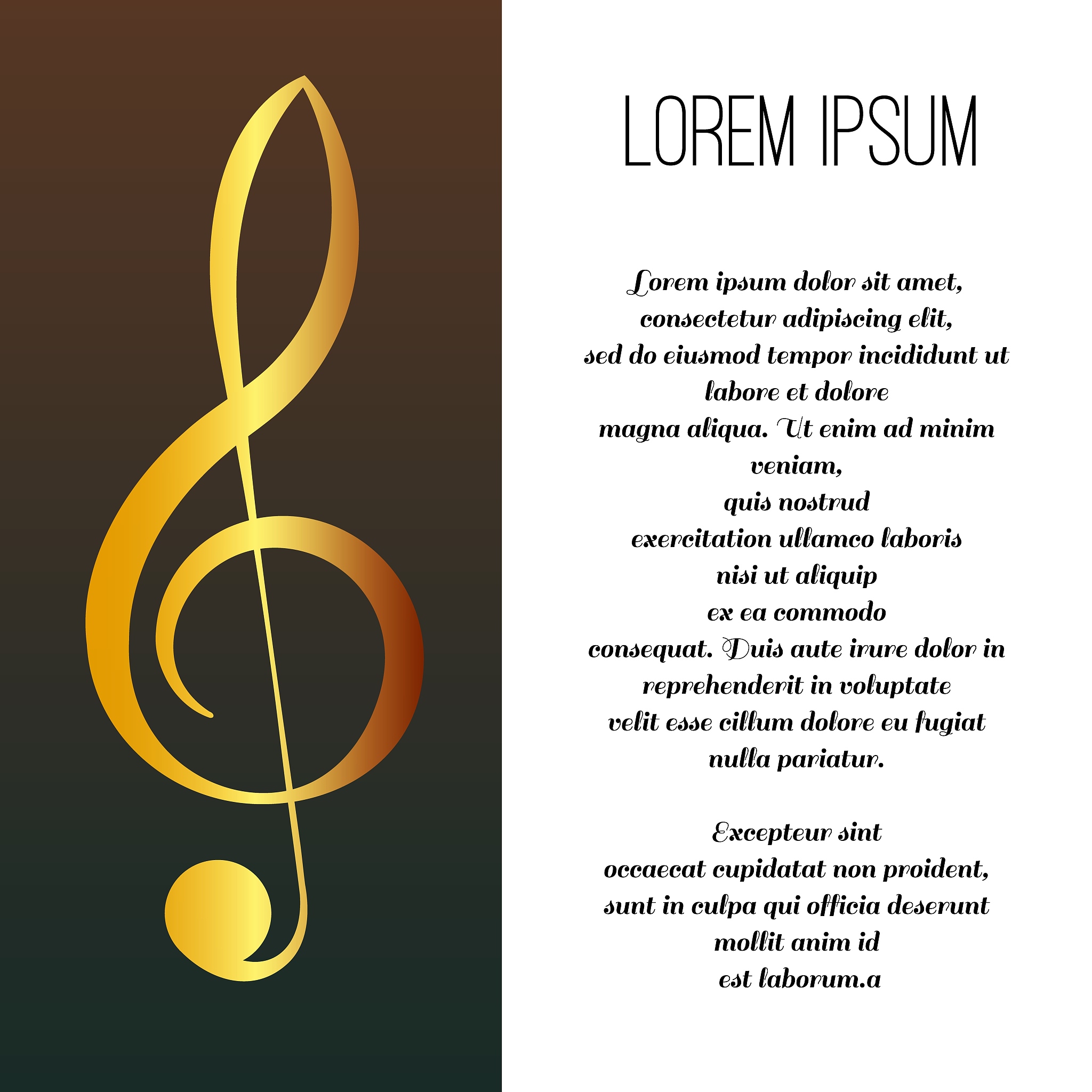 treble clef background template for text. vector illustration of