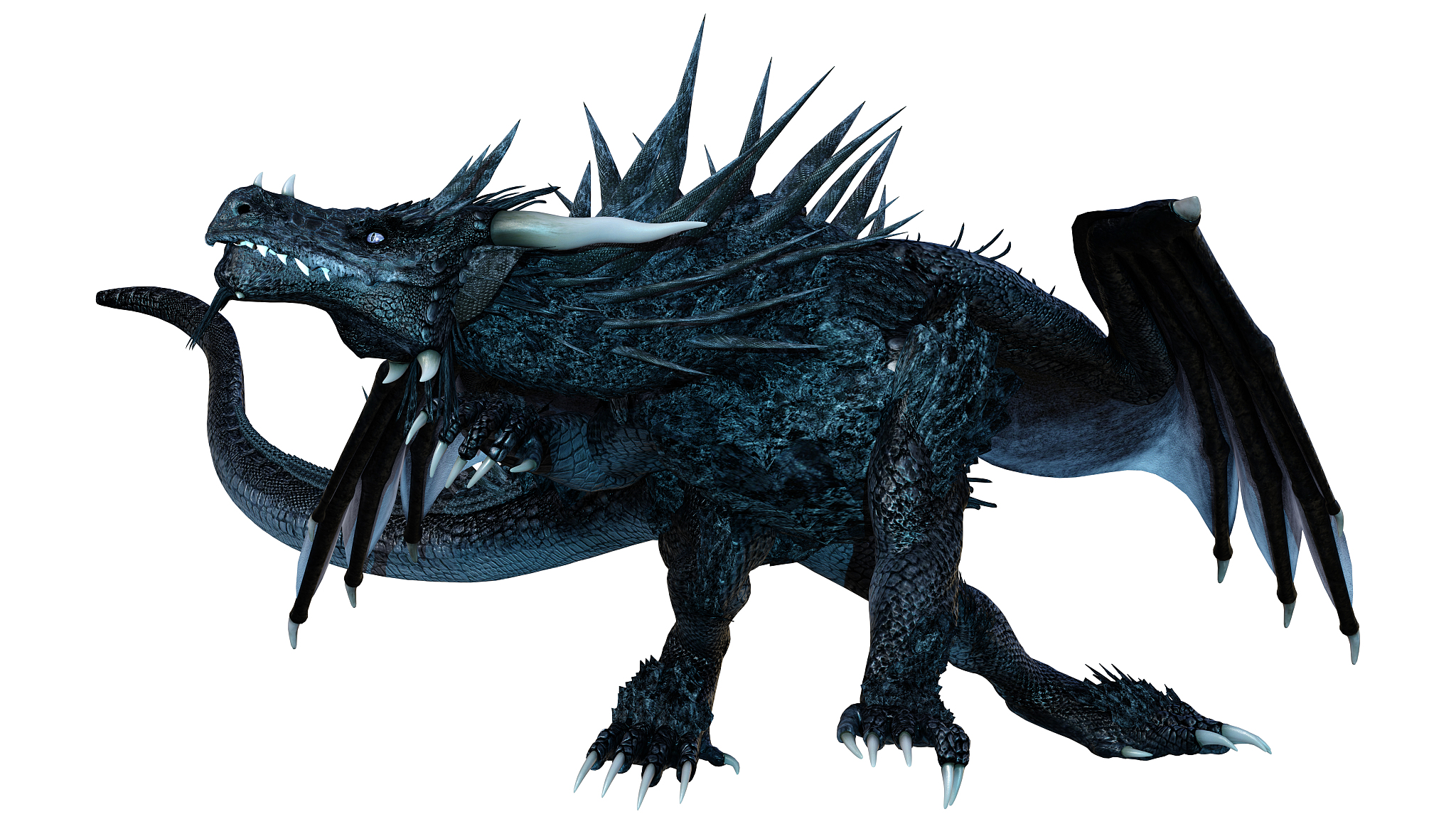3d illustration fantasy dragon on white