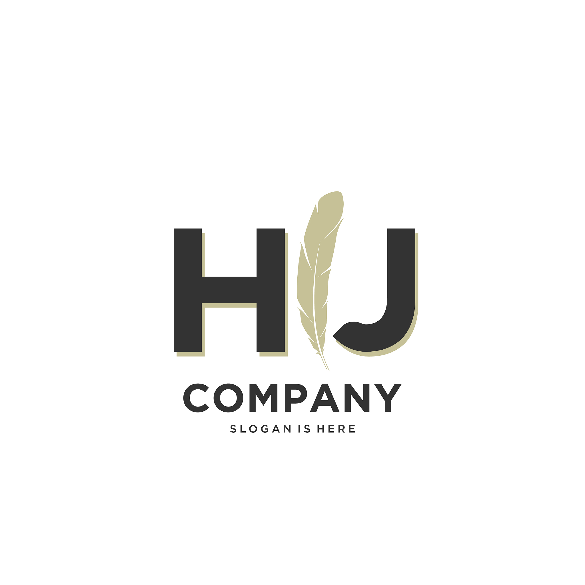initial hj letter unique attractive creative