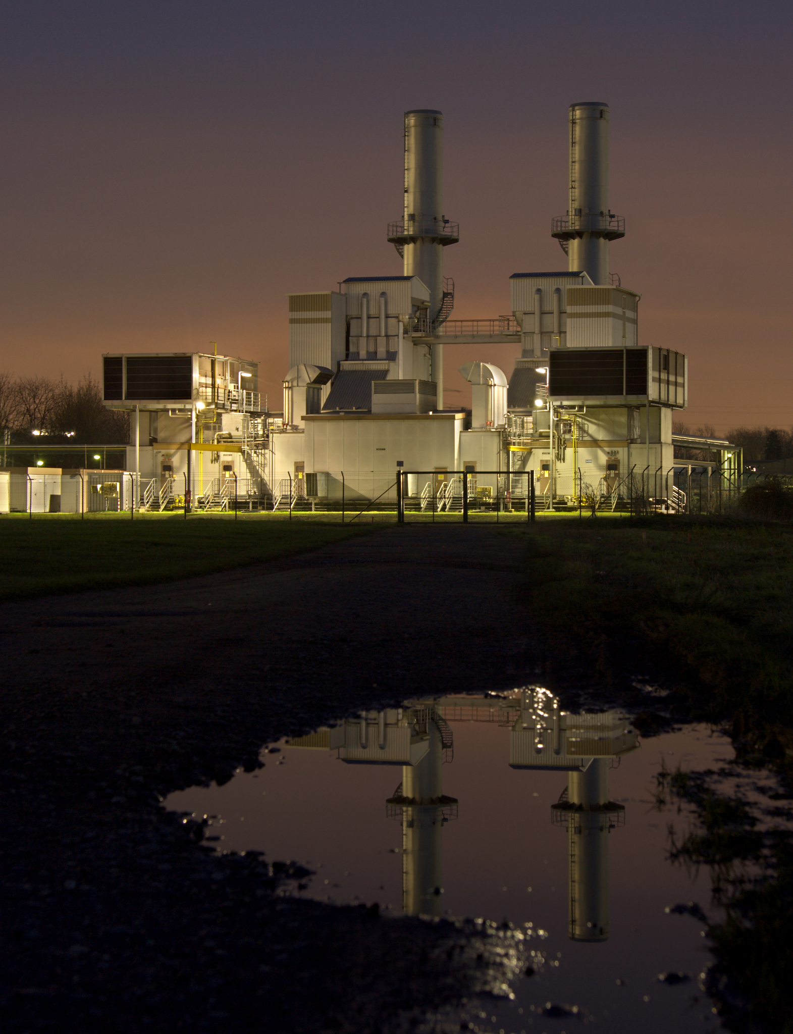 industrial building at night