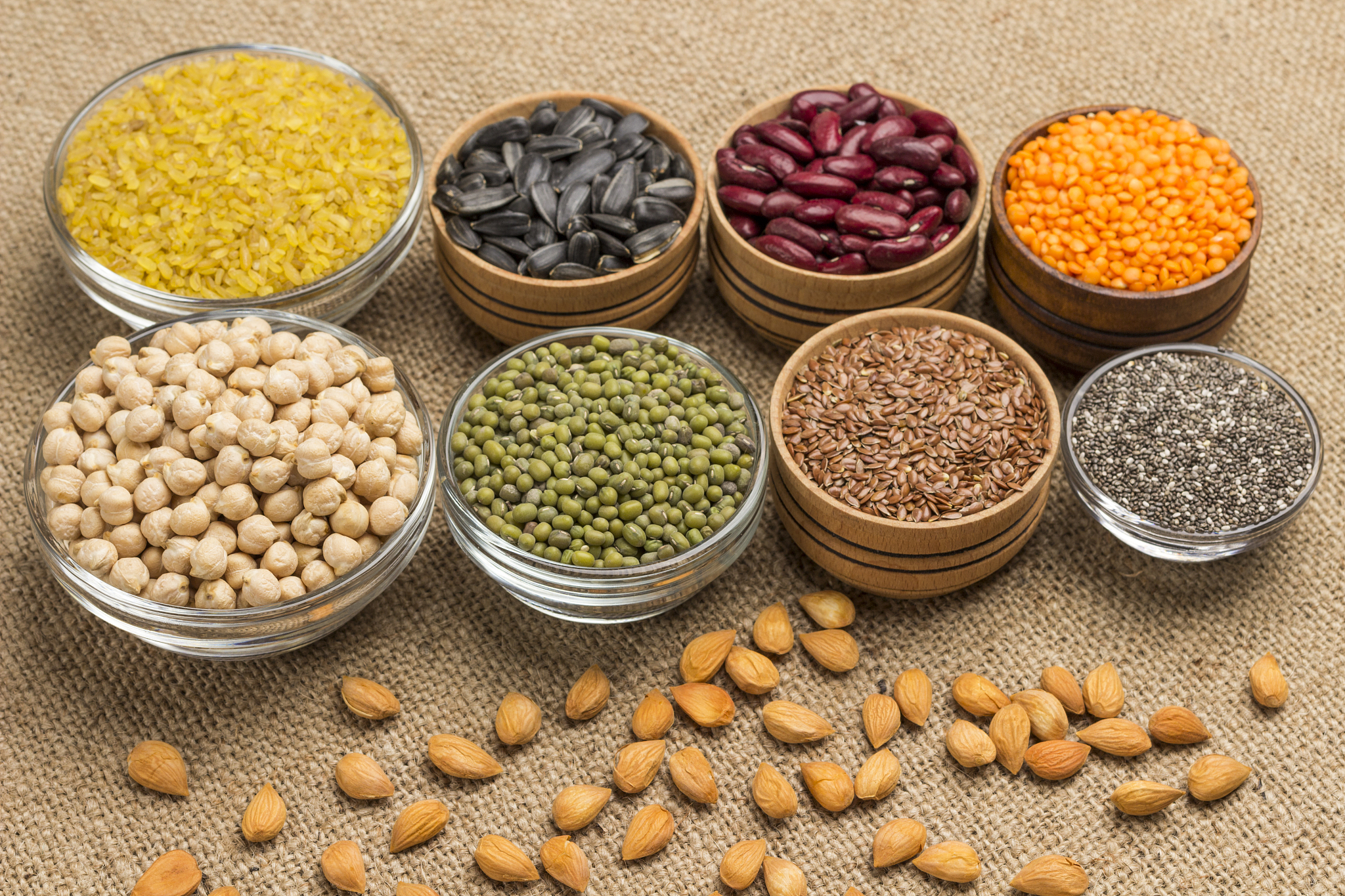 legume, grain, groats,  seed sources of vegetable fats, protein 