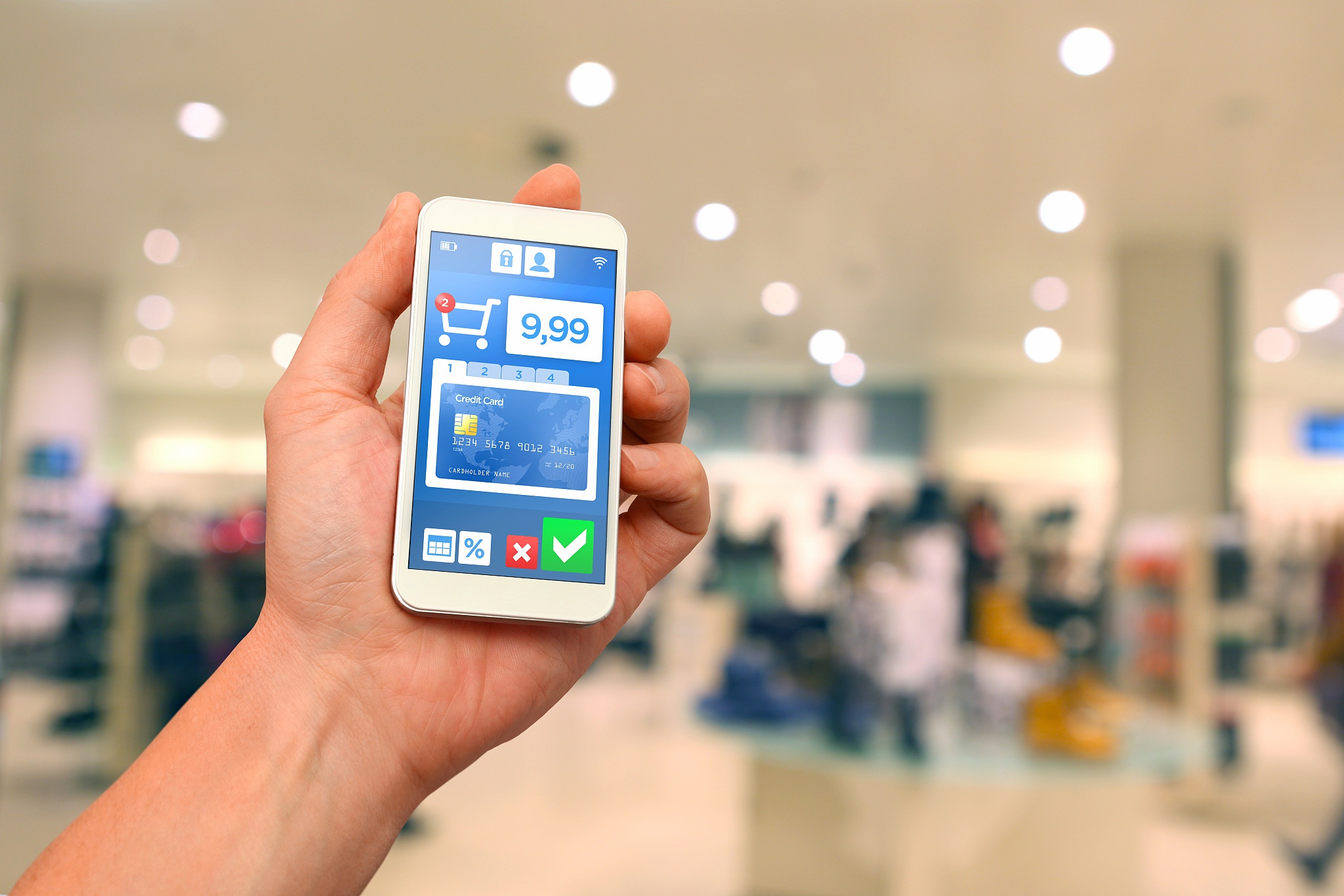 mobile payment with smartphone at retail store