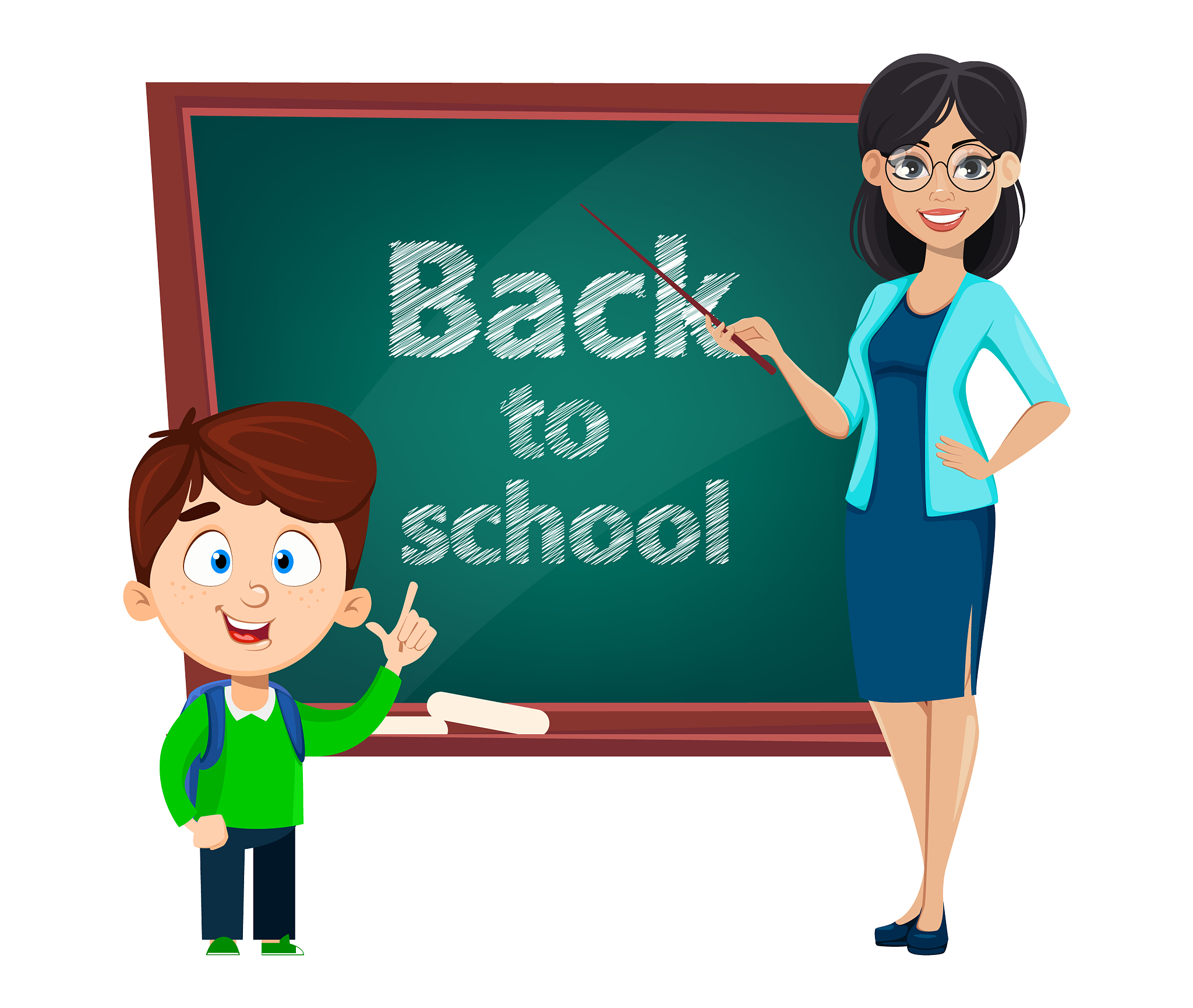 back to school teacher woman cartoon character