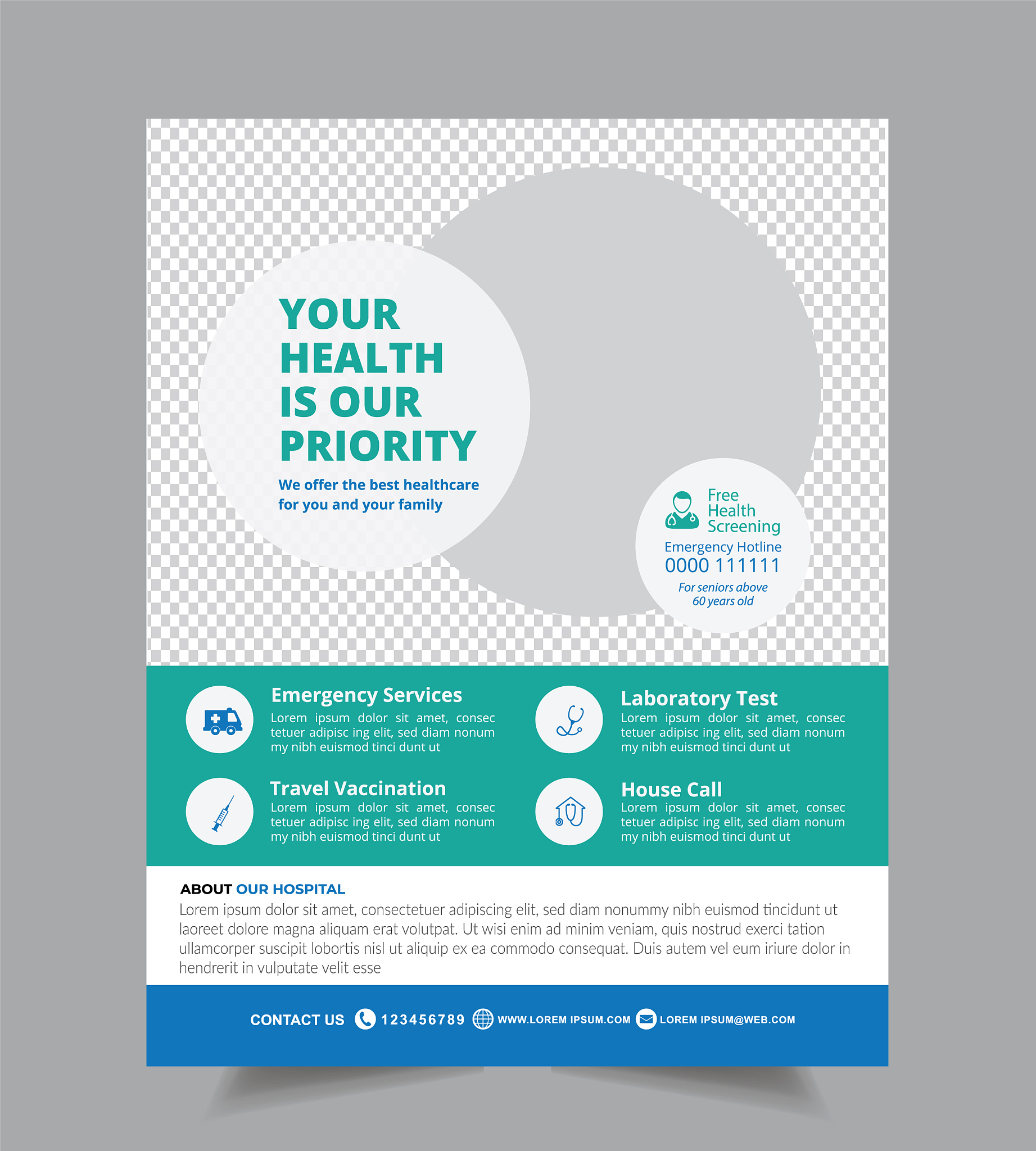 medical hospital health care cover a4 template