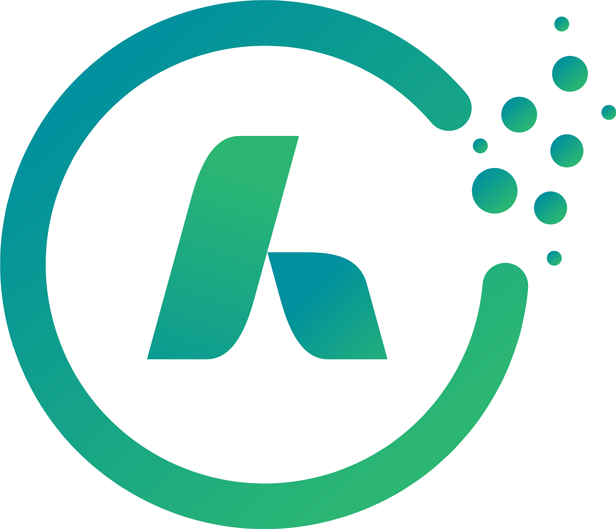 abstract initial a digital circle logo designs