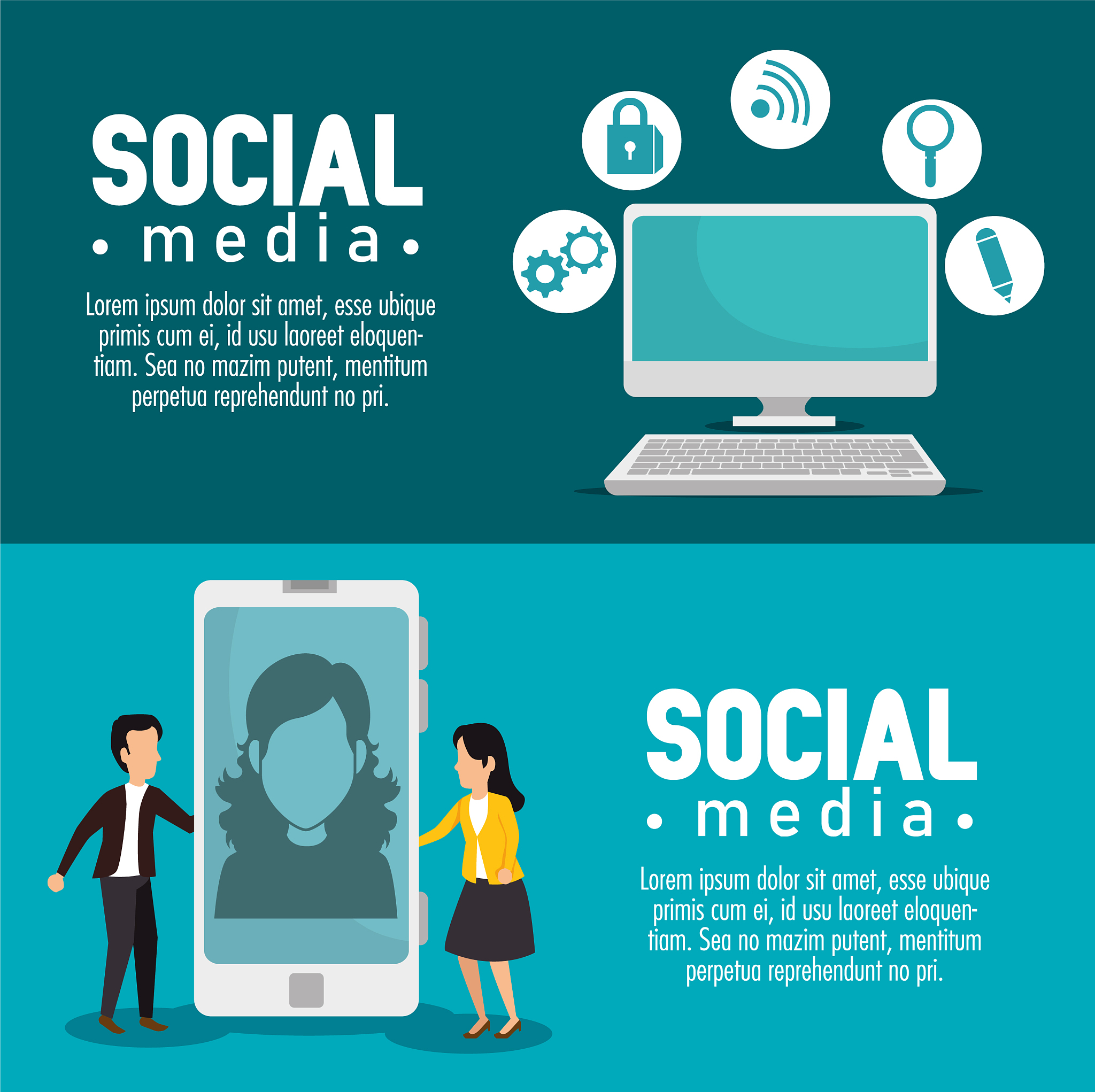 set computer and smartphone technology with social