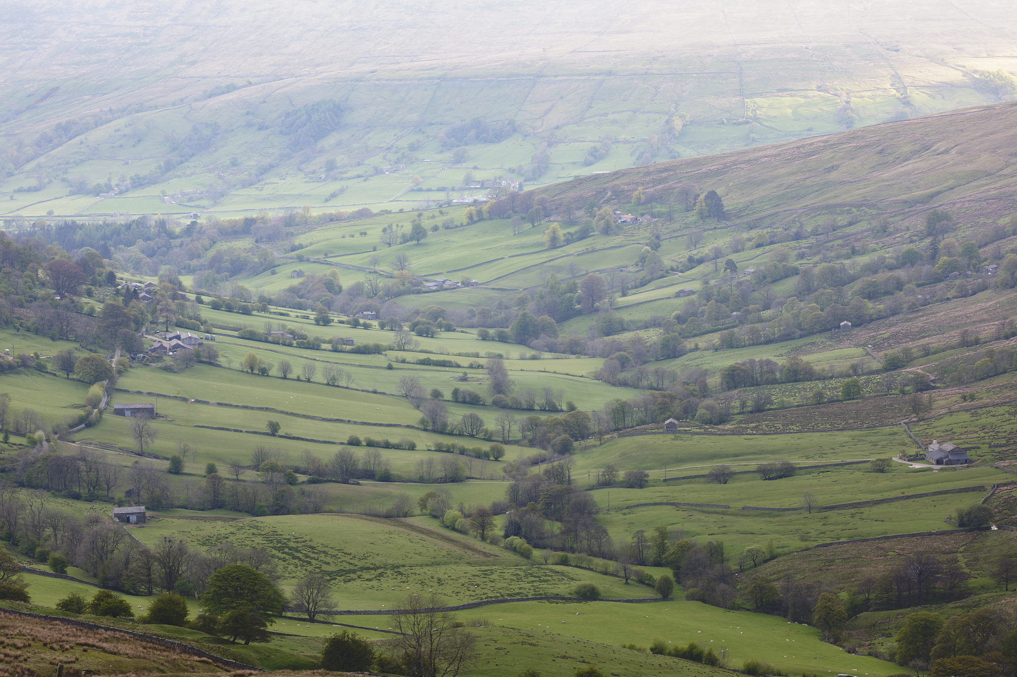 looking down whernside into dentdale in the yorkshire dales nati
