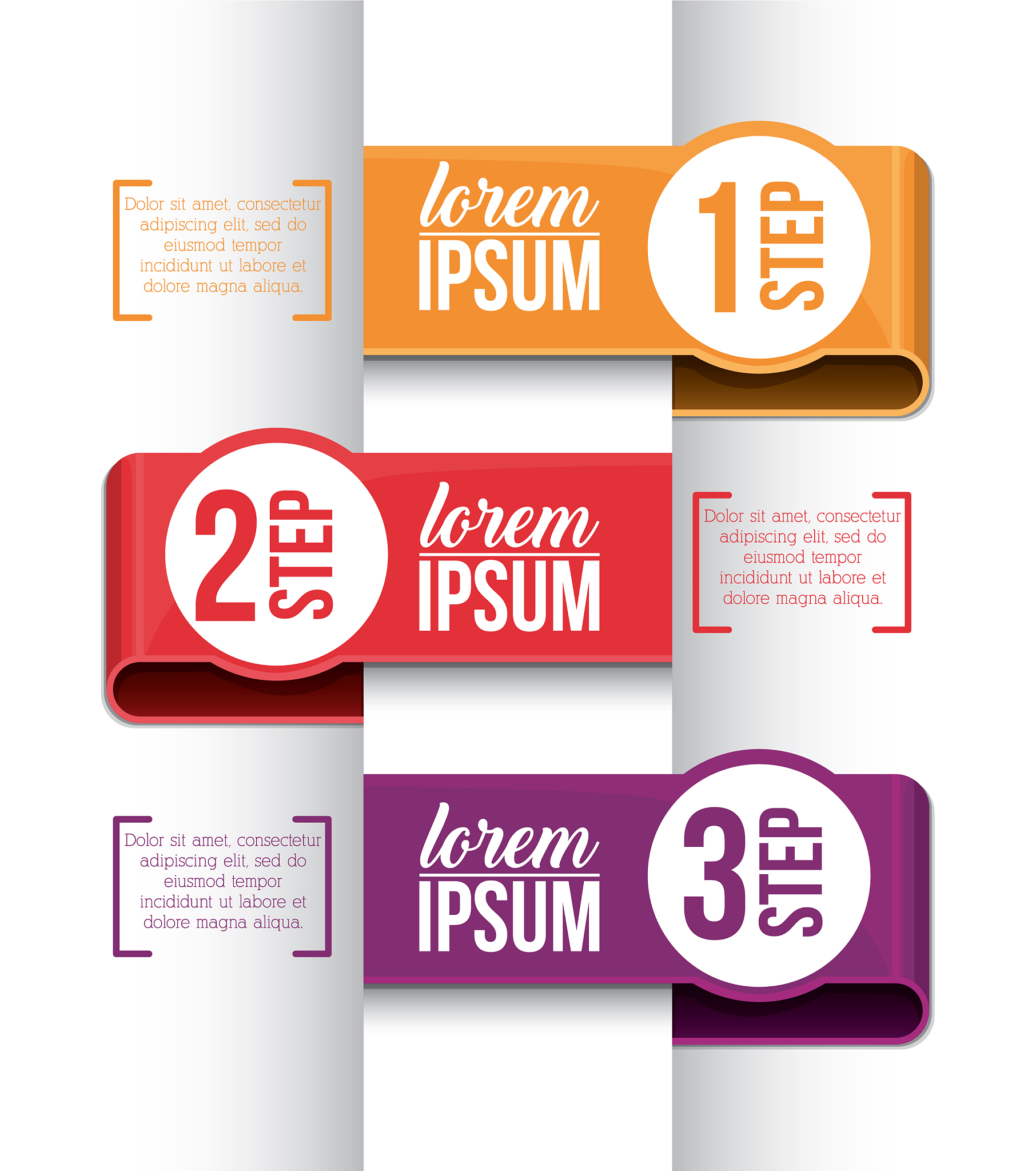 steps options and infographic design