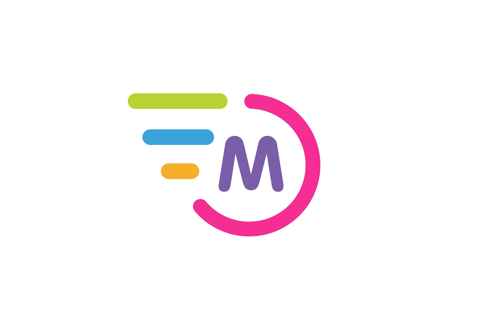 fast line circle logo m rings monogram