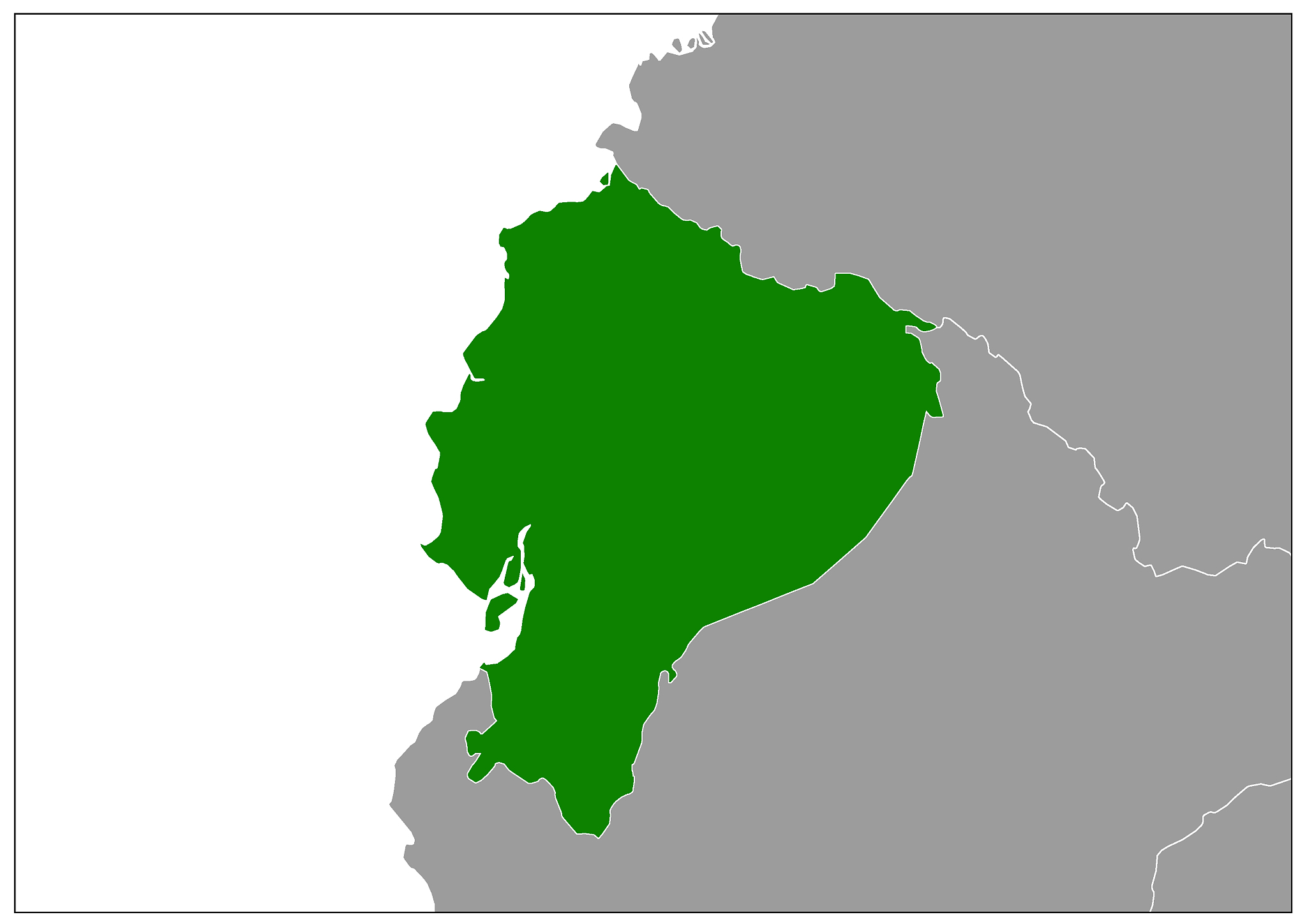 ecuador map on gray base green view