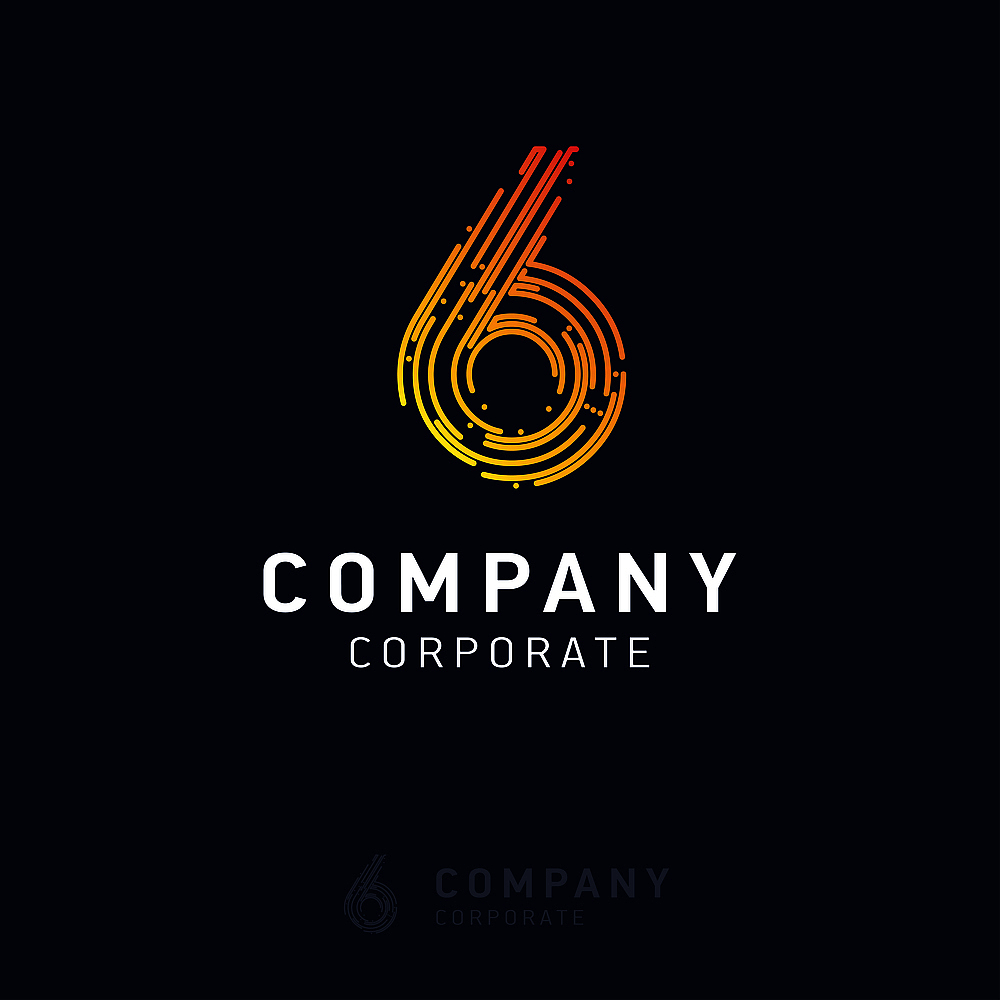 6 company logo design vector