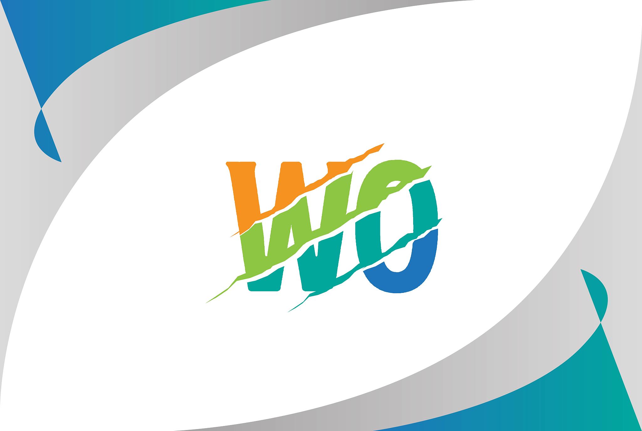 orange green blue wo letter template logo design with scratch ef