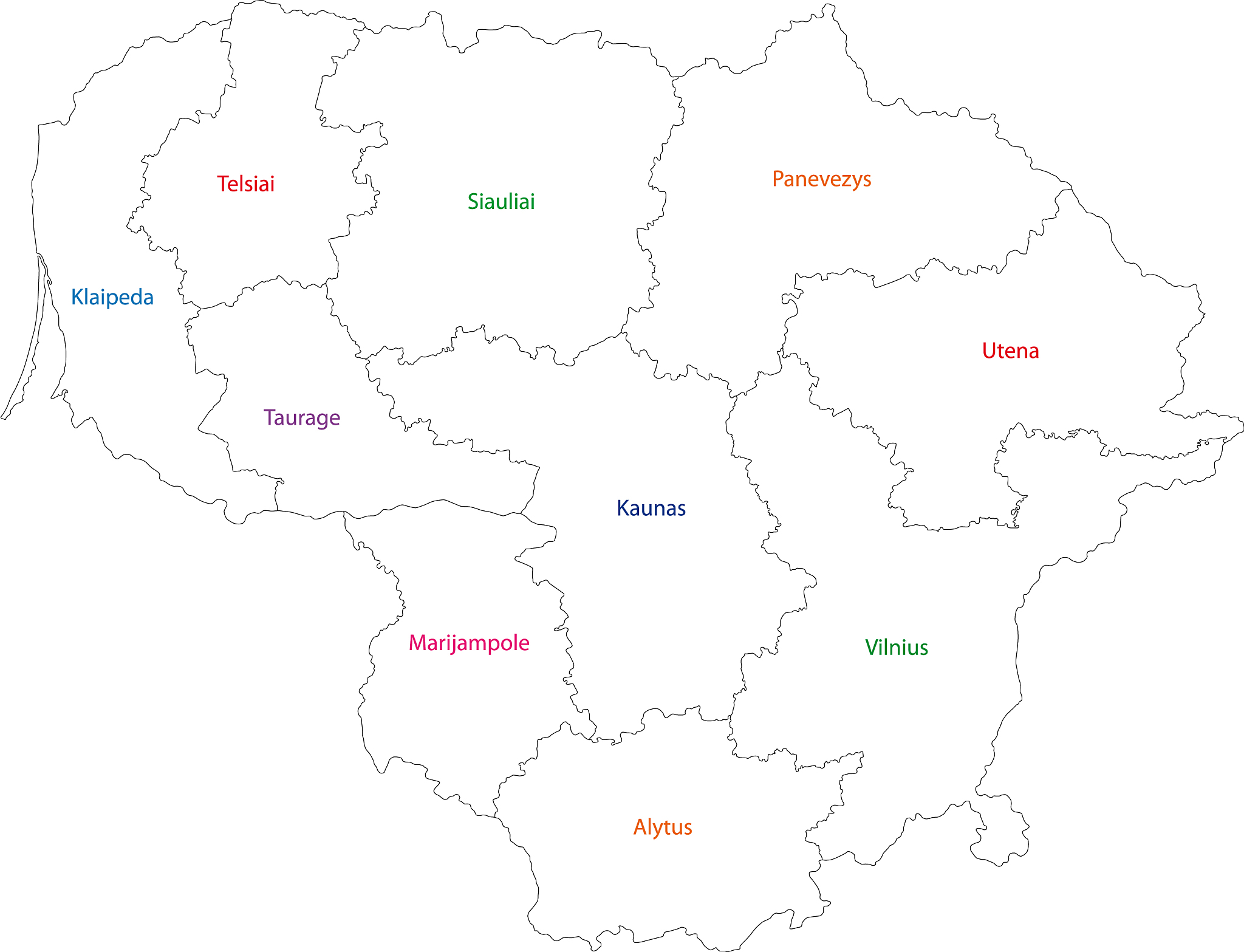 outline lithuania map