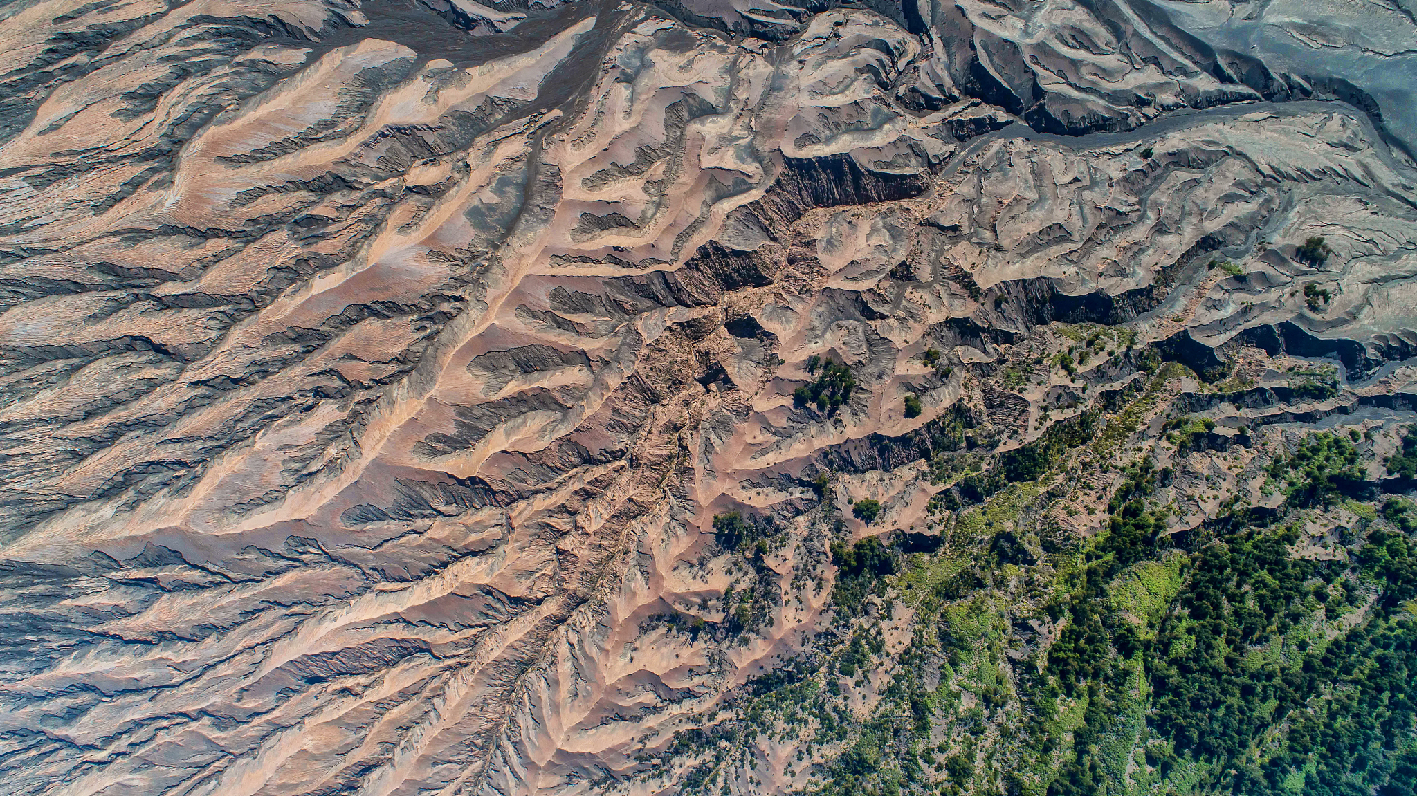 mount bromo in east java, indonesia. .aerial view and top view. 