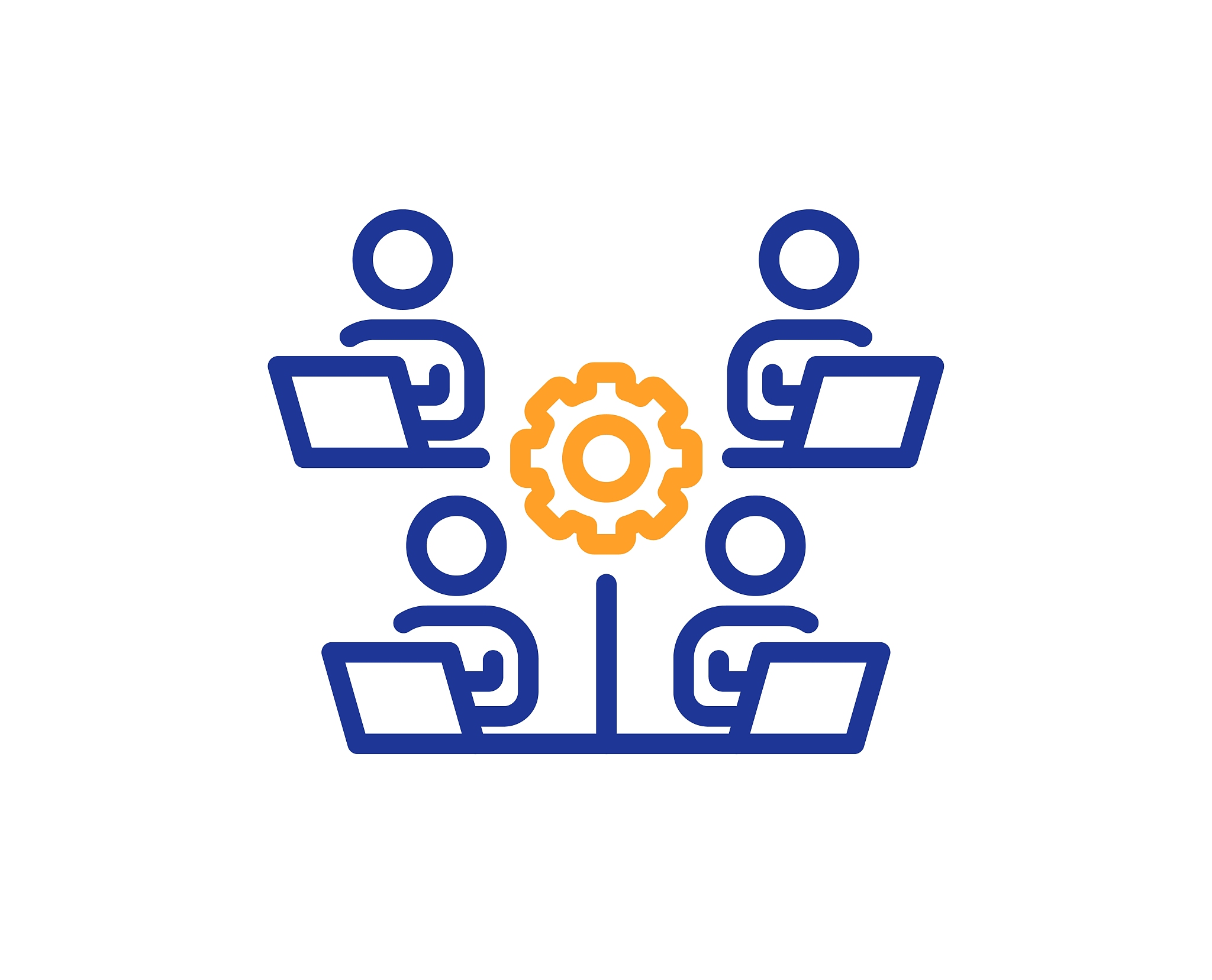 teamwork line icon. remote office sign. vector