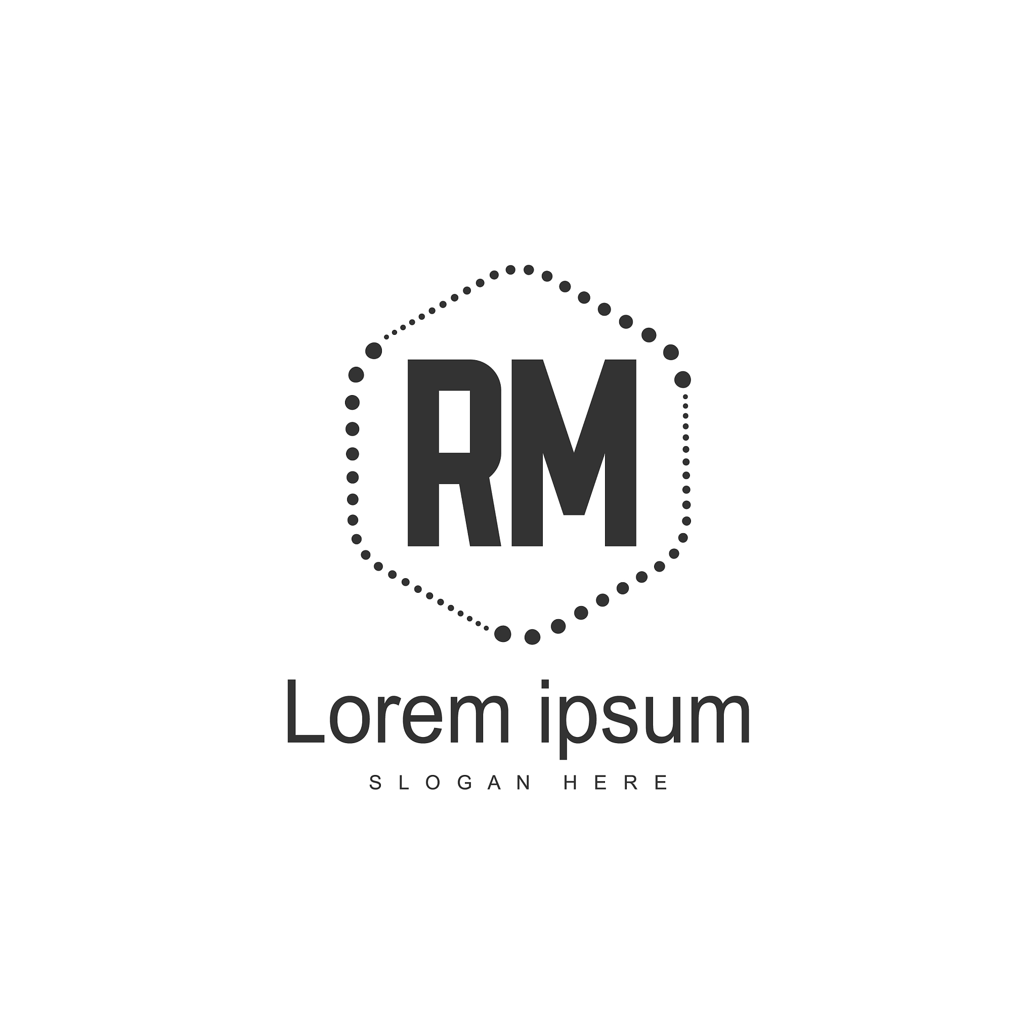 rm logo template design initial letter logo design