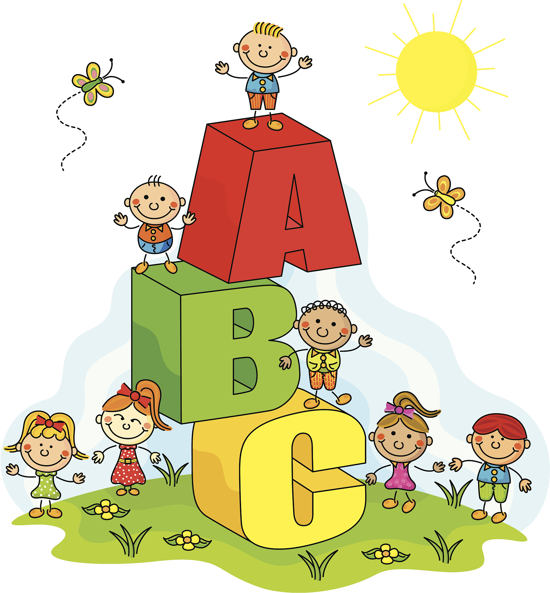 Kinderzimmer Wandaufkleber: Rosa, Cartoon, Heißluftballons, Regenbogen & Wolken