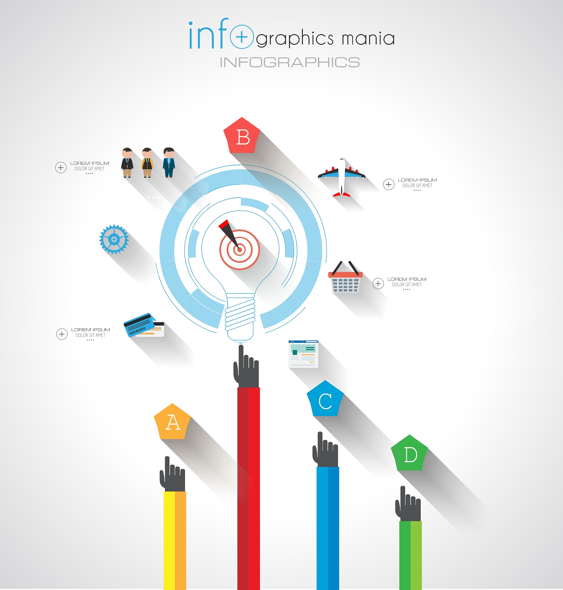 flat ui design concepts for unique infographics